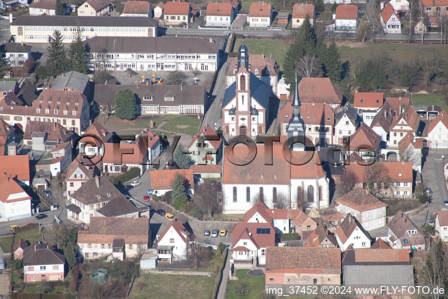 Soultz-sous-Forêts dans le département Bas Rhin, France depuis l'avion