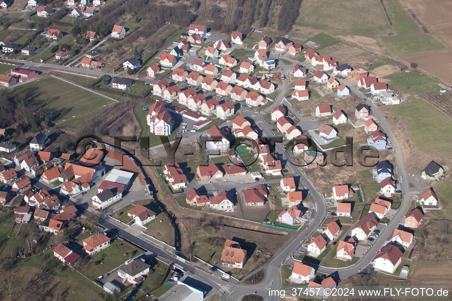 Image drone de Soultz-sous-Forêts dans le département Bas Rhin, France