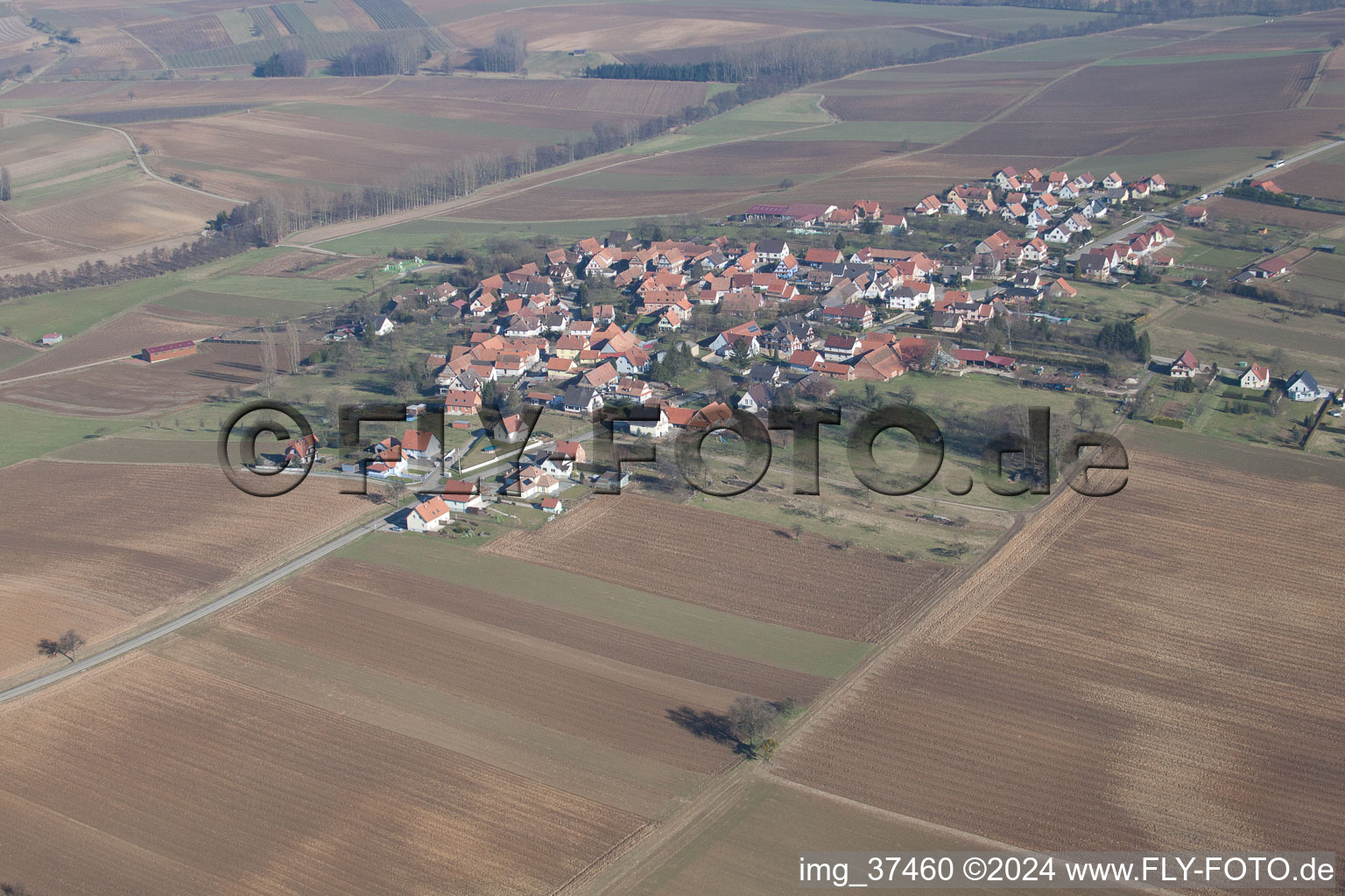 Hohwiller dans le département Bas Rhin, France d'un drone