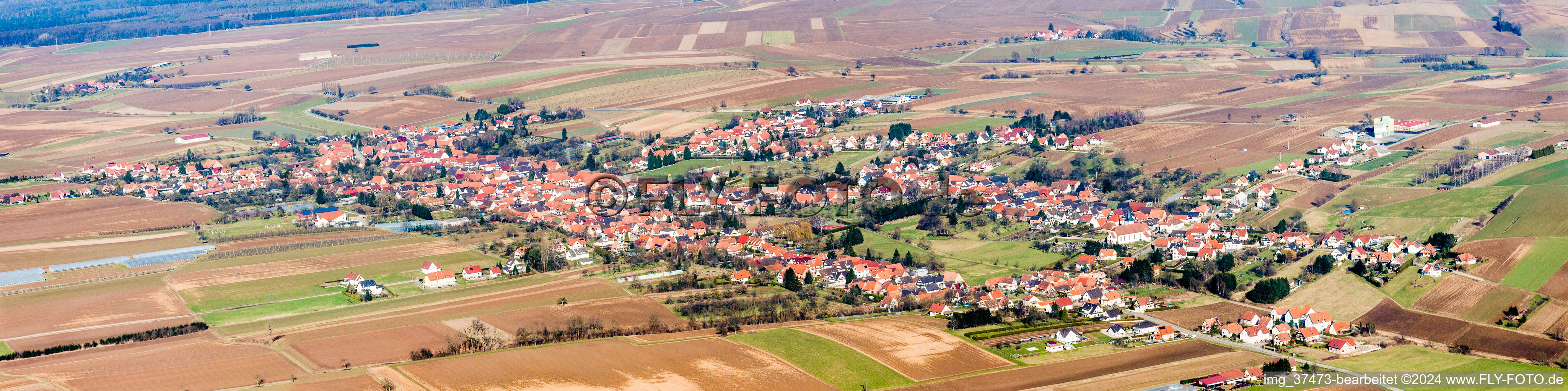 Vue aérienne de Panorama - Perspective de Seebach à Seebach dans le département Bas Rhin, France