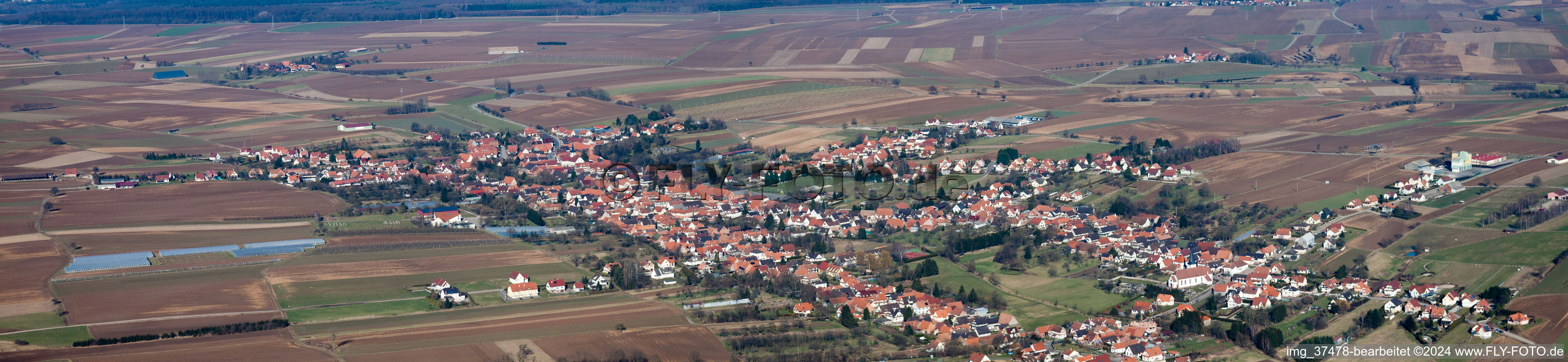 Vue aérienne de Panorama à Seebach dans le département Bas Rhin, France