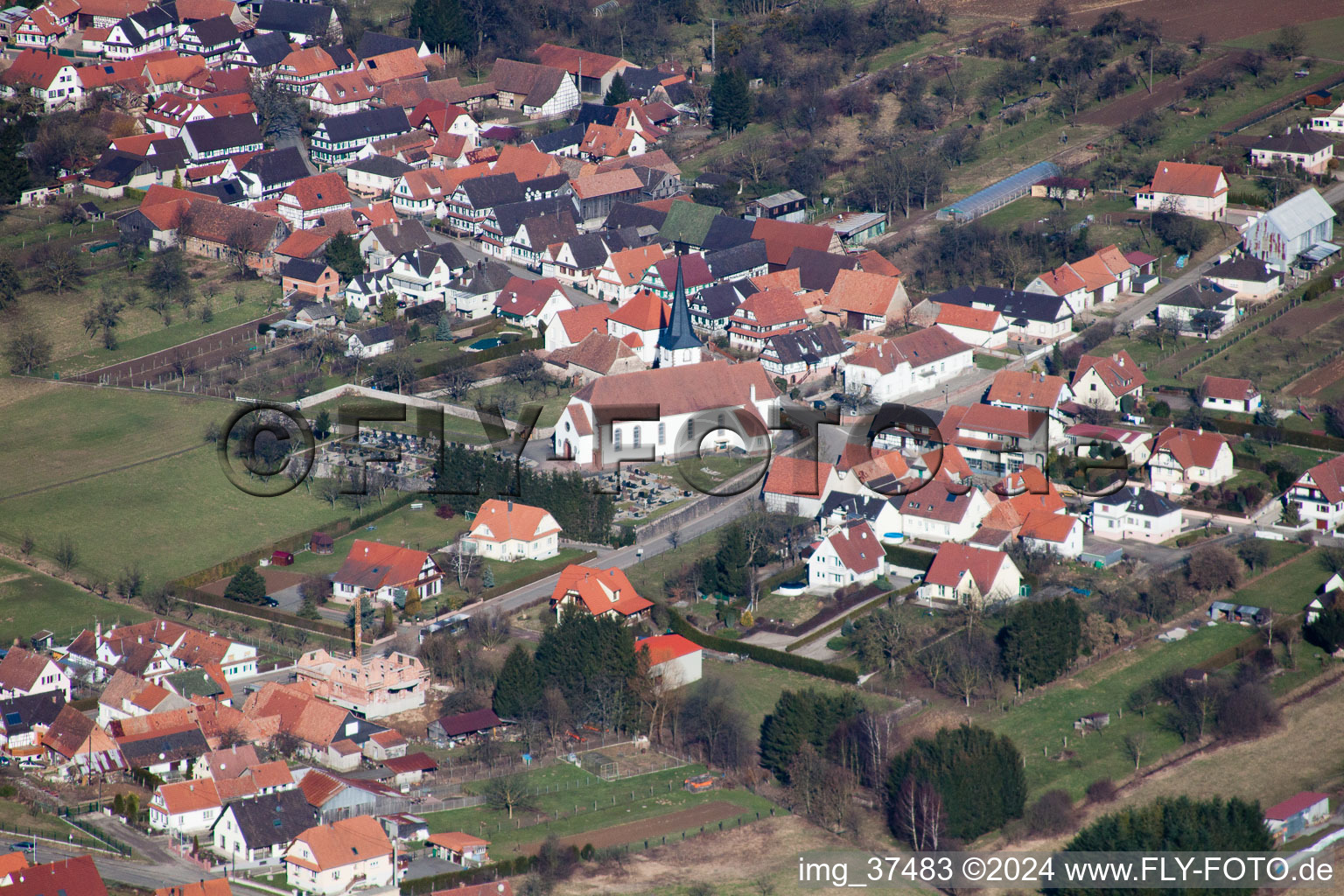 Photographie aérienne de Seebach dans le département Bas Rhin, France