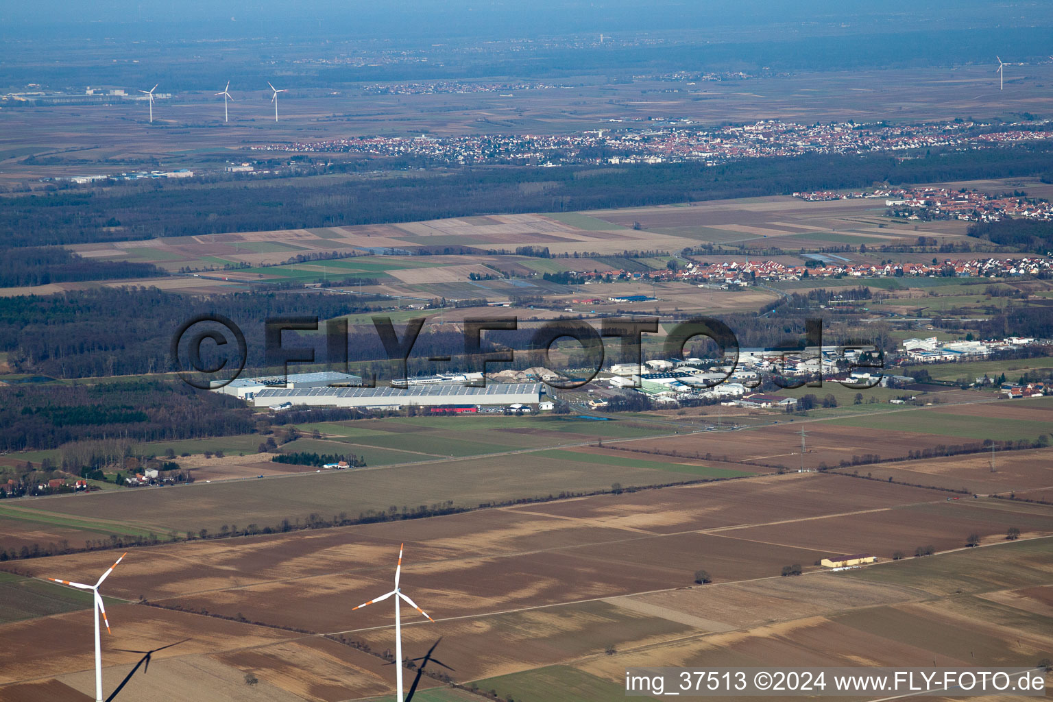 Vue d'oiseau de Zone commerciale Horst, 3ème phase de construction Gazely à le quartier Minderslachen in Kandel dans le département Rhénanie-Palatinat, Allemagne