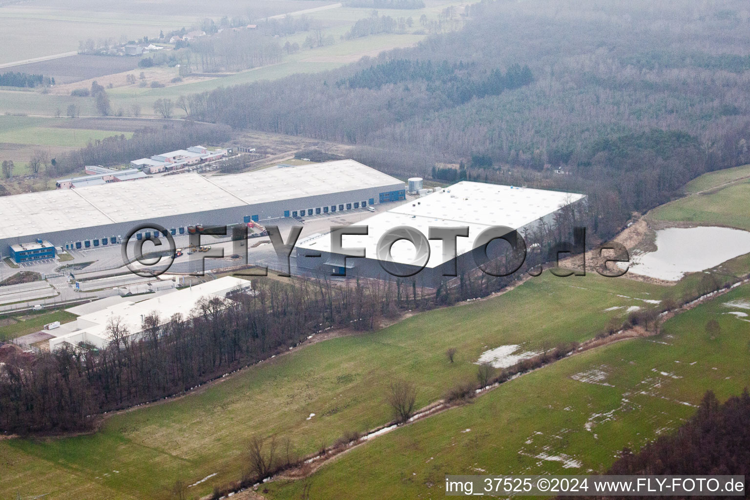 Zone commerciale Horst, 3ème phase de construction Gazely à le quartier Minderslachen in Kandel dans le département Rhénanie-Palatinat, Allemagne vue du ciel