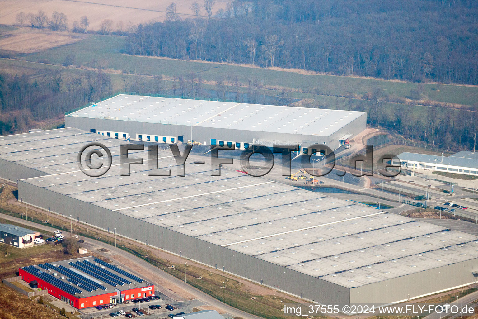 Photographie aérienne de Zone commerciale Horst, 3ème phase de construction Gazely à le quartier Minderslachen in Kandel dans le département Rhénanie-Palatinat, Allemagne