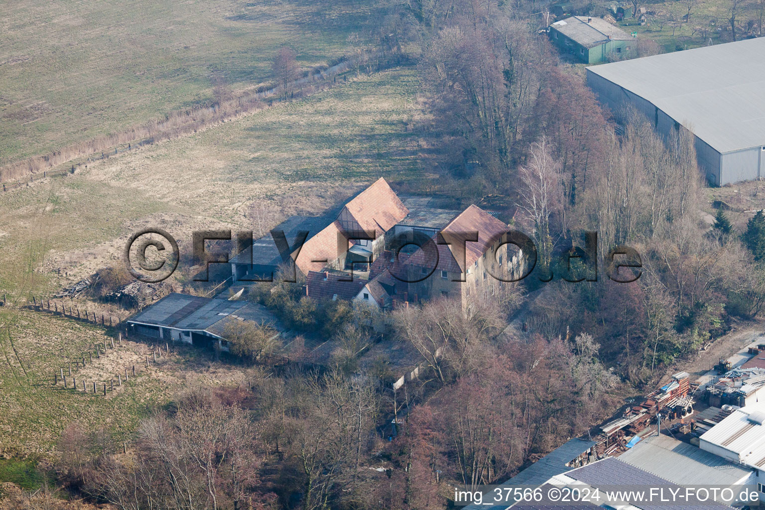 Photographie aérienne de Barthelsmühle à le quartier Minderslachen in Kandel dans le département Rhénanie-Palatinat, Allemagne