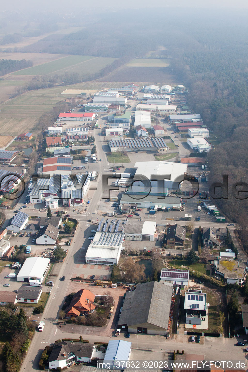 Photographie aérienne de Zone industrielle de Gäxwald à le quartier Herxheim in Herxheim bei Landau dans le département Rhénanie-Palatinat, Allemagne