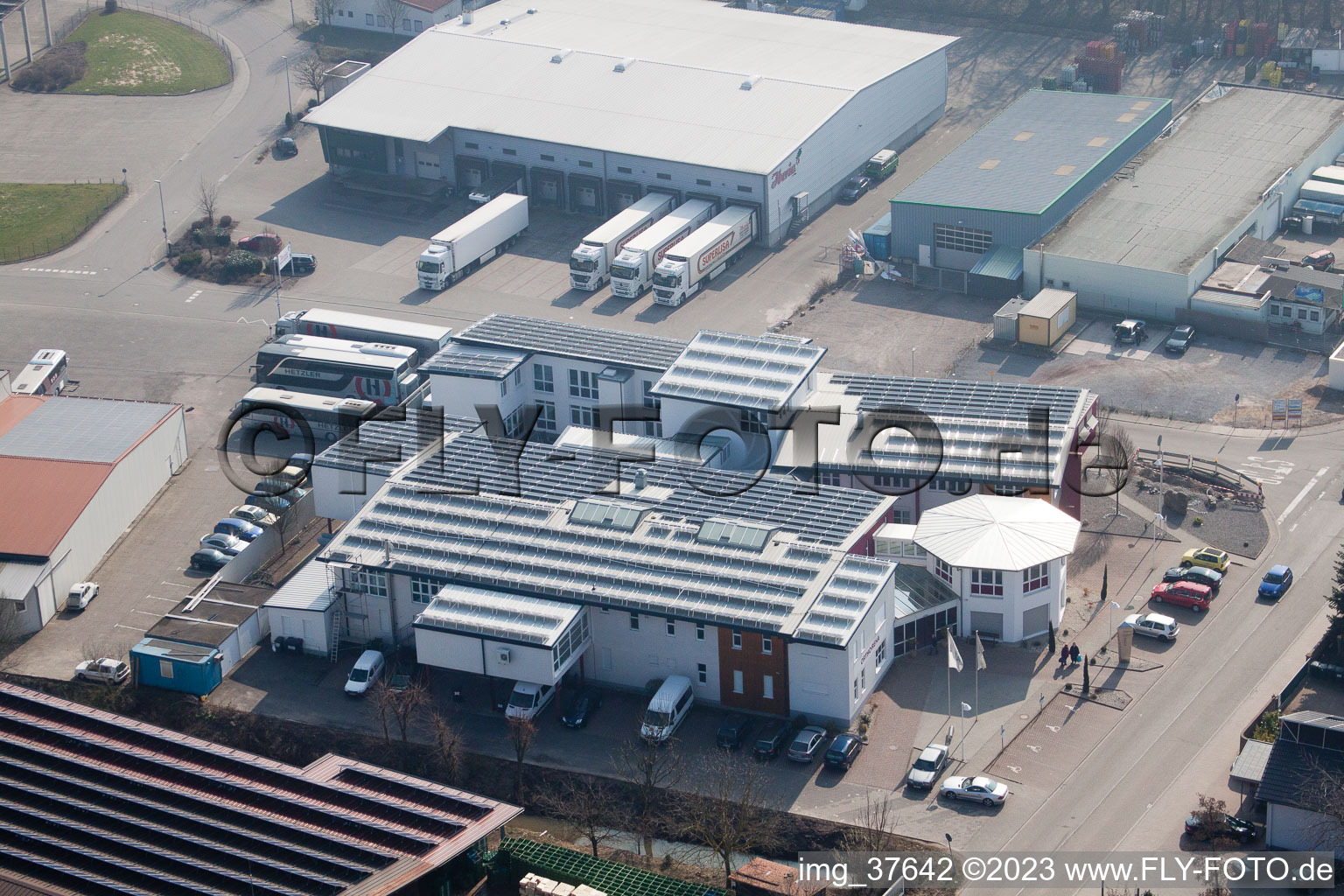 Photographie aérienne de Zone commerciale de Gäxwald, centre REHA à le quartier Herxheim in Herxheim bei Landau dans le département Rhénanie-Palatinat, Allemagne