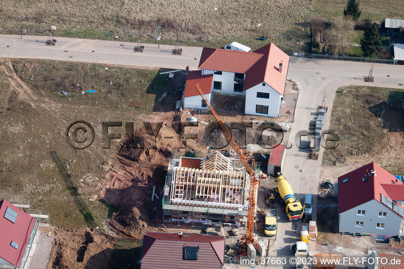 Photographie aérienne de Nouvelle zone de développement à le quartier Mörlheim in Landau in der Pfalz dans le département Rhénanie-Palatinat, Allemagne