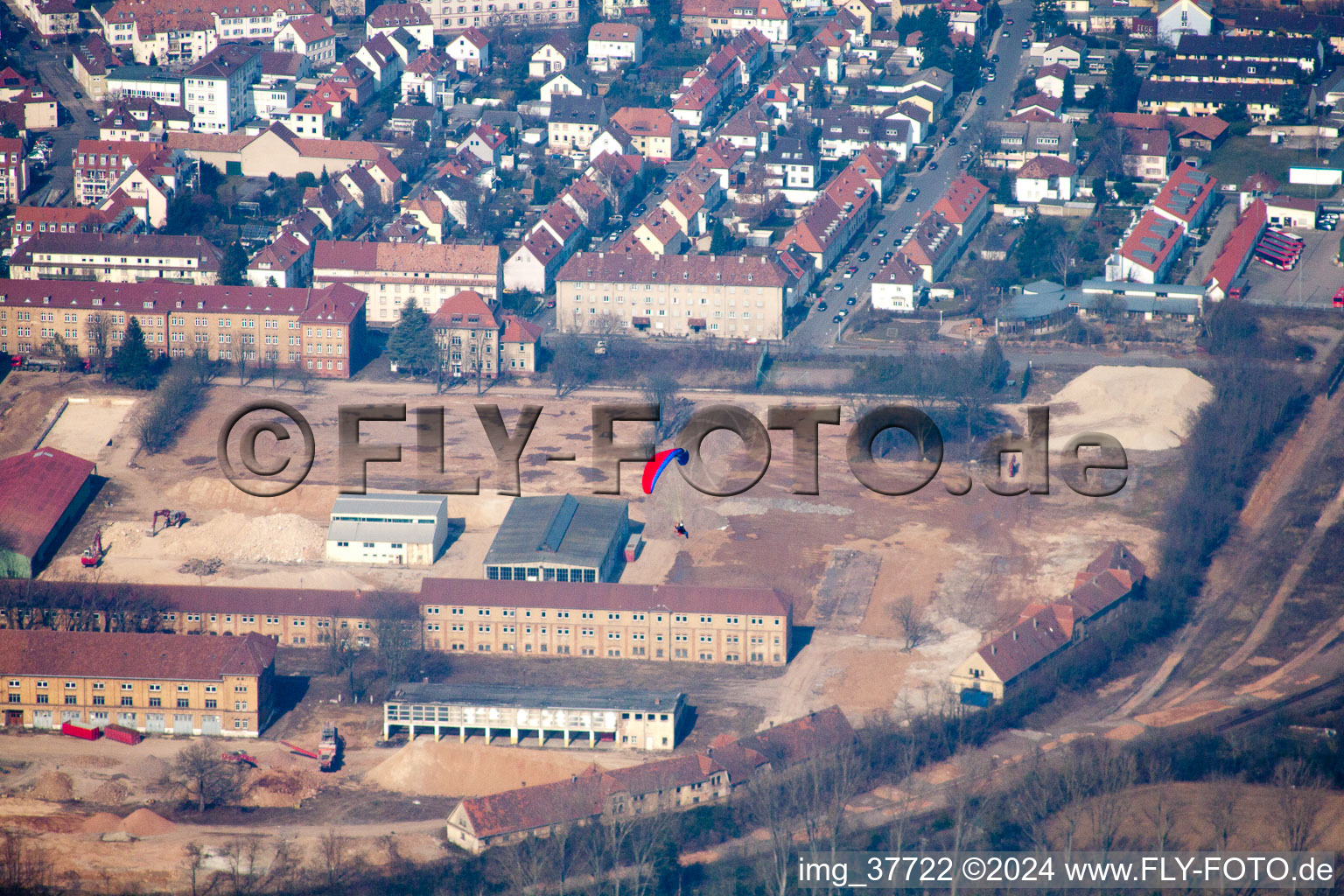 Vue oblique de Zone de transformation Cornichonstr à Landau in der Pfalz dans le département Rhénanie-Palatinat, Allemagne