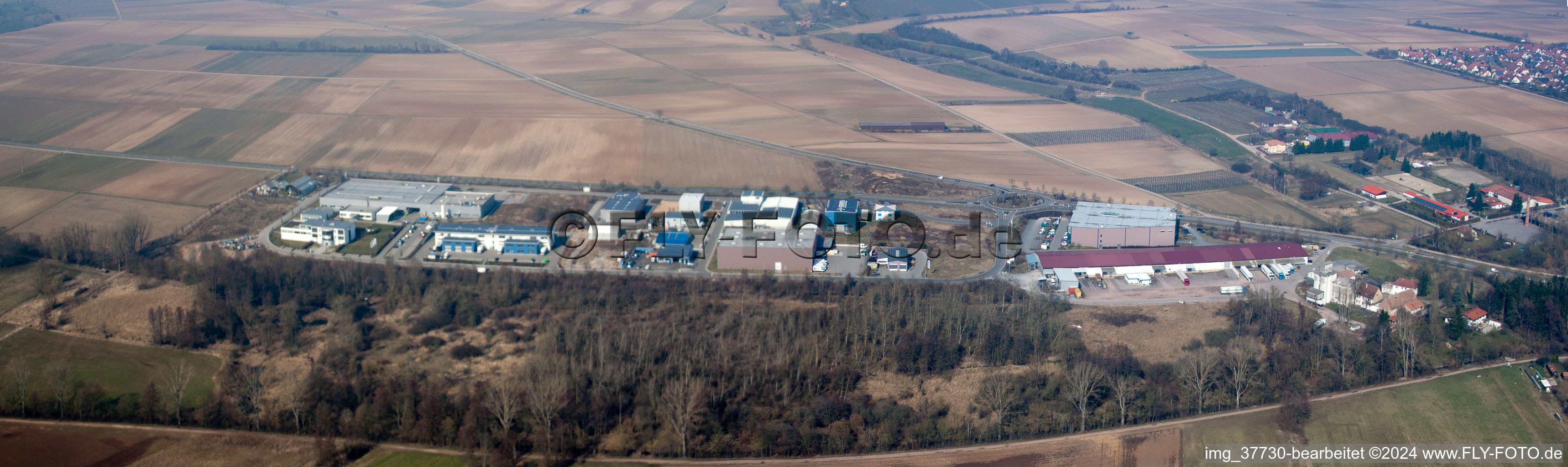 Vue aérienne de Parc d'activités Panorama Ouest à le quartier Herxheim in Herxheim bei Landau dans le département Rhénanie-Palatinat, Allemagne