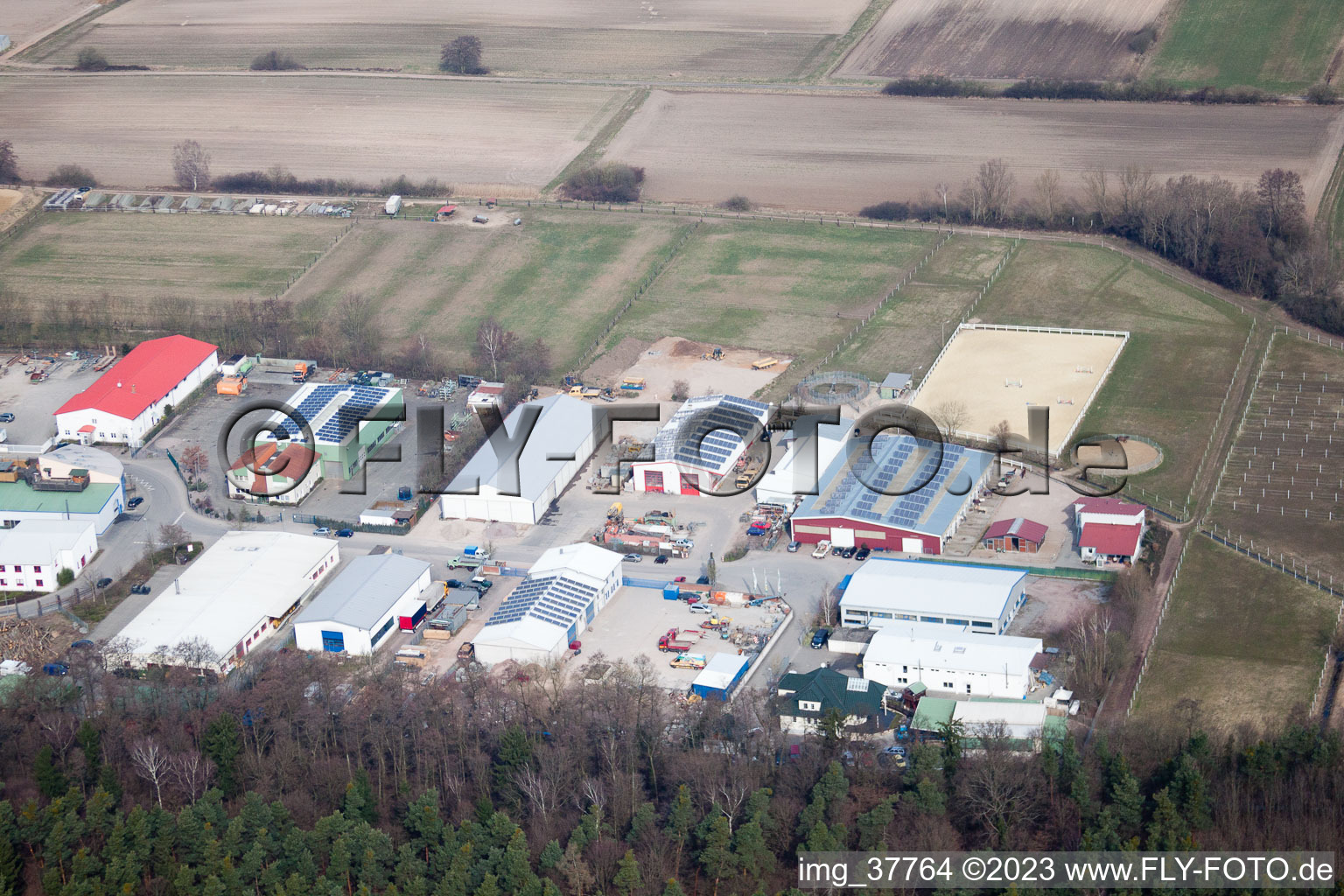 Image drone de Zone industrielle de Gäxwald à le quartier Herxheim in Herxheim bei Landau dans le département Rhénanie-Palatinat, Allemagne