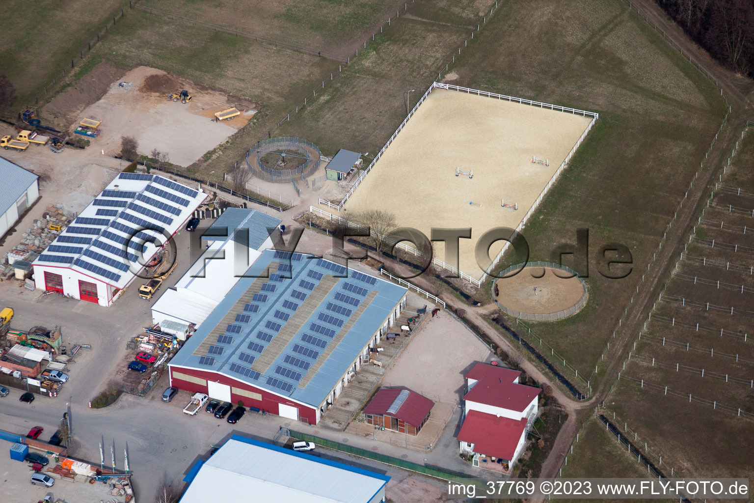 Photographie aérienne de Zone industrielle de Gäxwald à le quartier Herxheim in Herxheim bei Landau dans le département Rhénanie-Palatinat, Allemagne