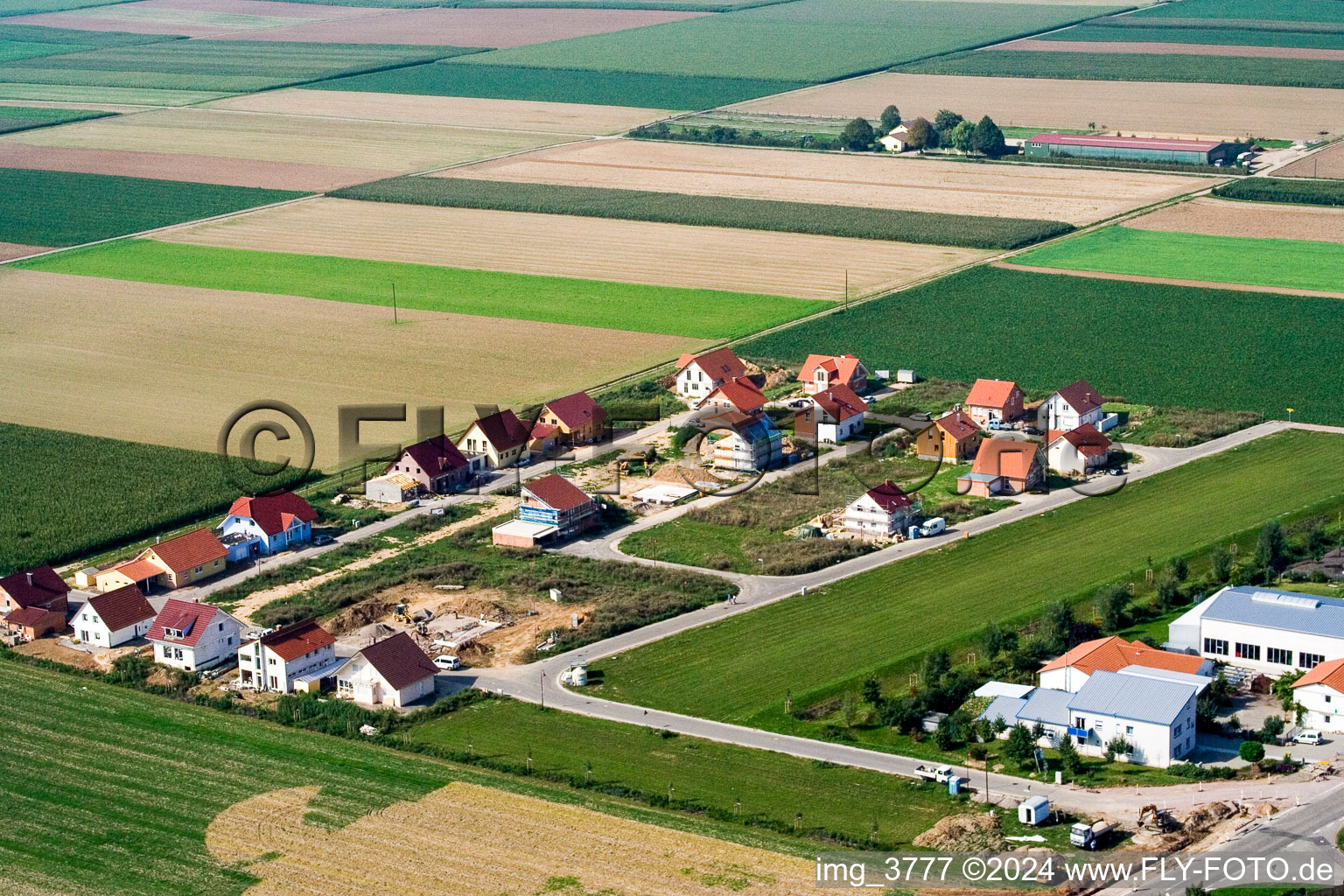 Photographie aérienne de Nouvelle zone de développement Brotäcker à Steinweiler dans le département Rhénanie-Palatinat, Allemagne