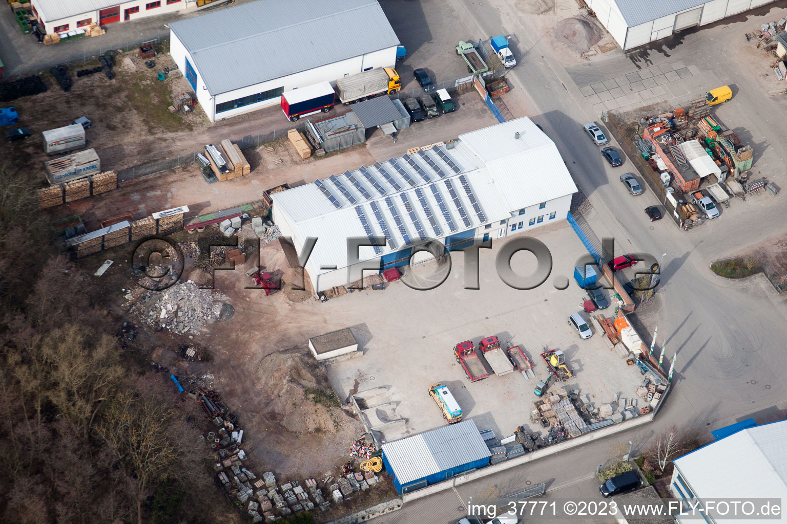 Zone industrielle de Gäxwald à le quartier Herxheim in Herxheim bei Landau dans le département Rhénanie-Palatinat, Allemagne d'en haut