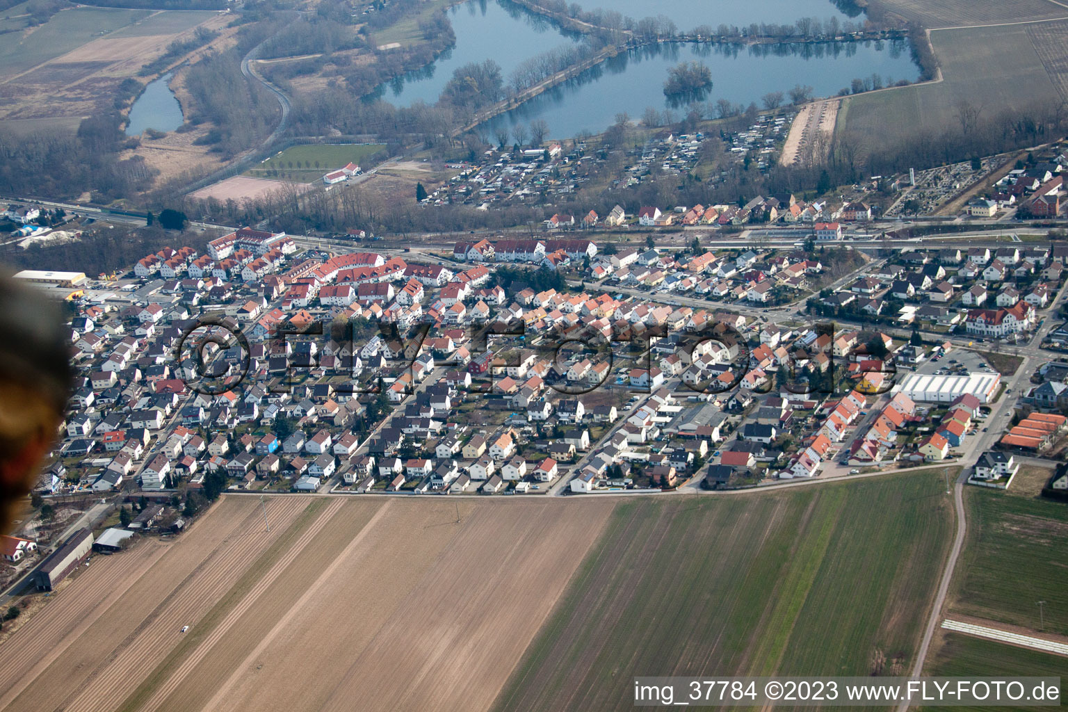 Vue aérienne de Quartier Sondernheim in Germersheim dans le département Rhénanie-Palatinat, Allemagne