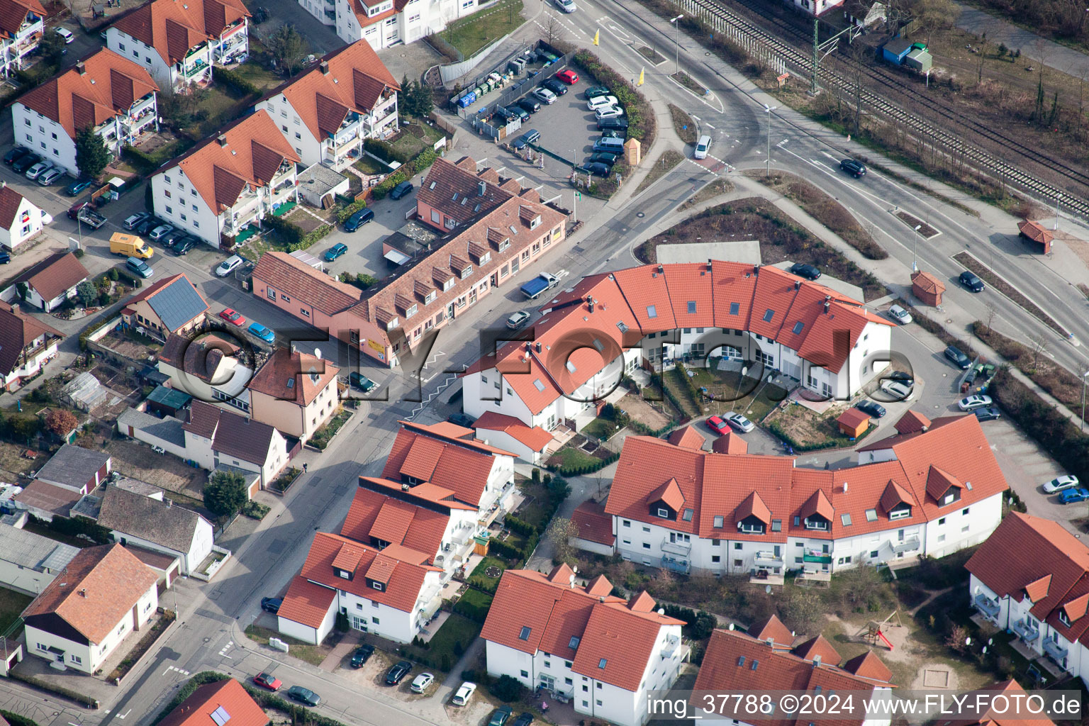 Quartier Sondernheim in Germersheim dans le département Rhénanie-Palatinat, Allemagne hors des airs