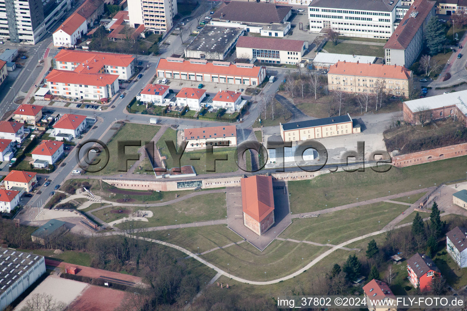 Photographie aérienne de Germersheim dans le département Rhénanie-Palatinat, Allemagne