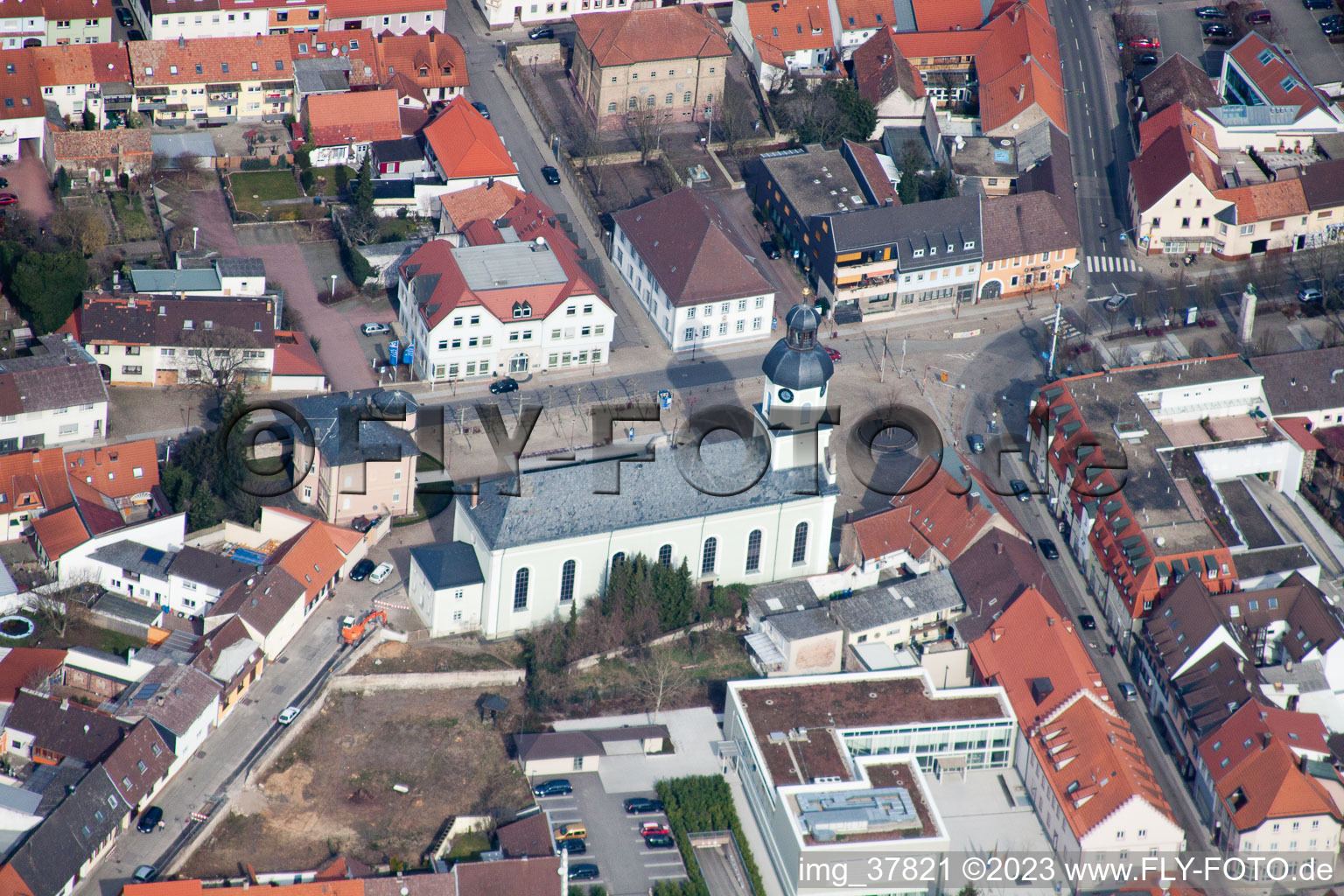 Vue aérienne de Sainte Marie à Philippsburg dans le département Bade-Wurtemberg, Allemagne