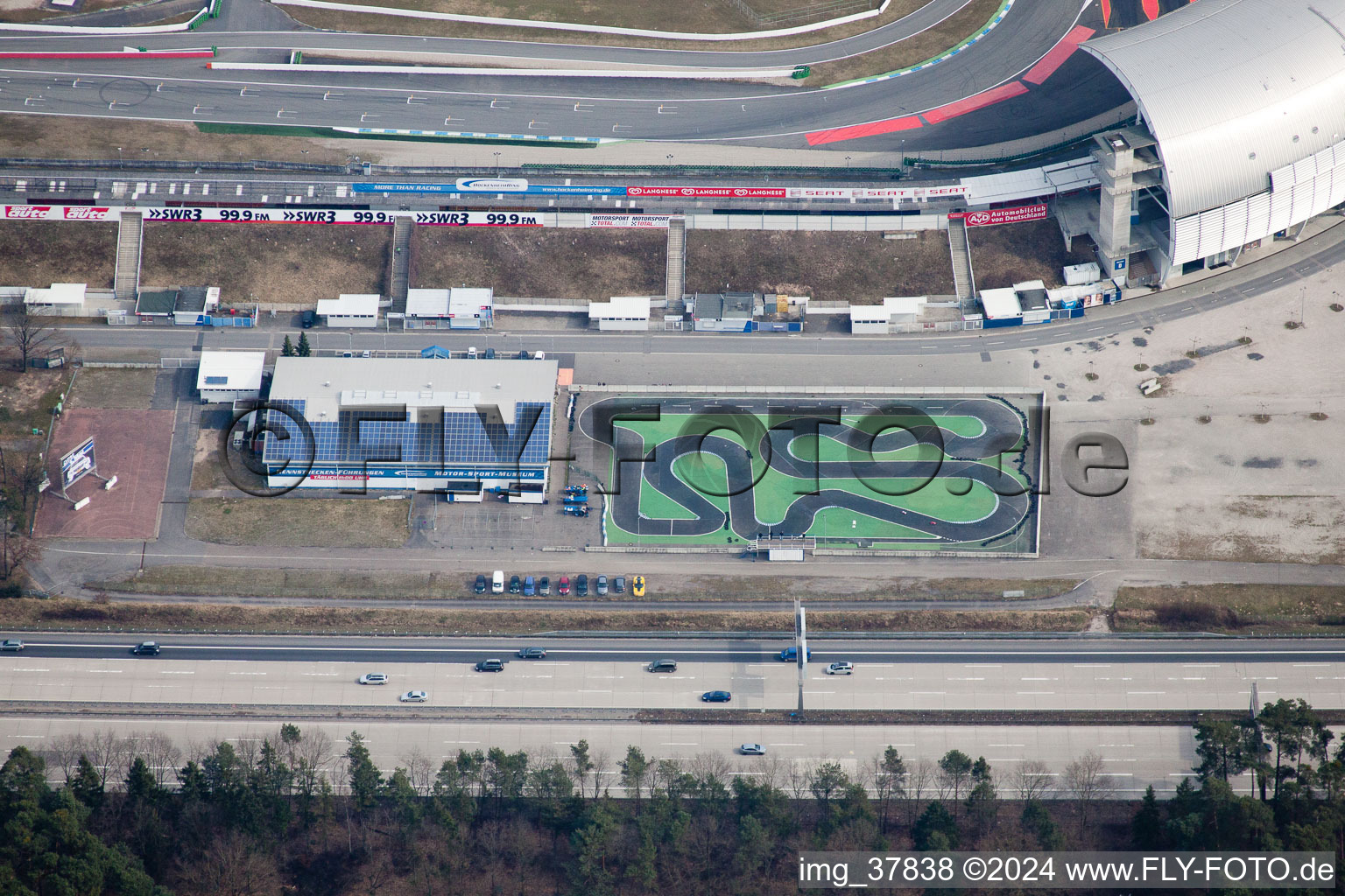 Motodrome à Hockenheim dans le département Bade-Wurtemberg, Allemagne vue du ciel