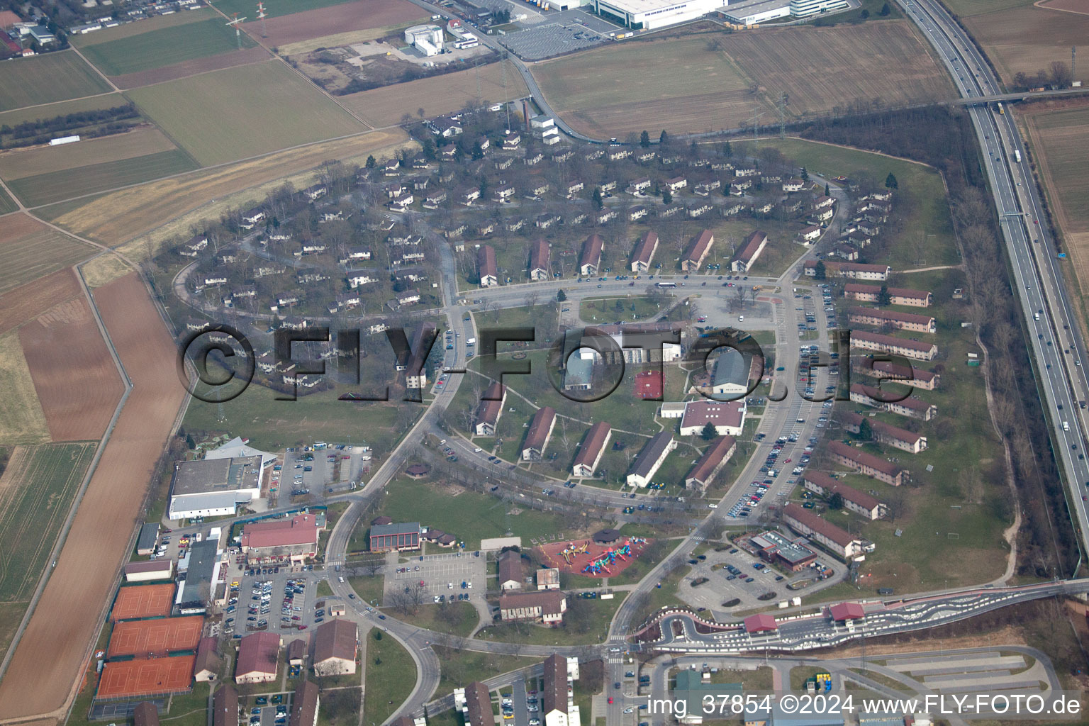 Quartier Patrick Henry Village in Heidelberg dans le département Bade-Wurtemberg, Allemagne d'en haut