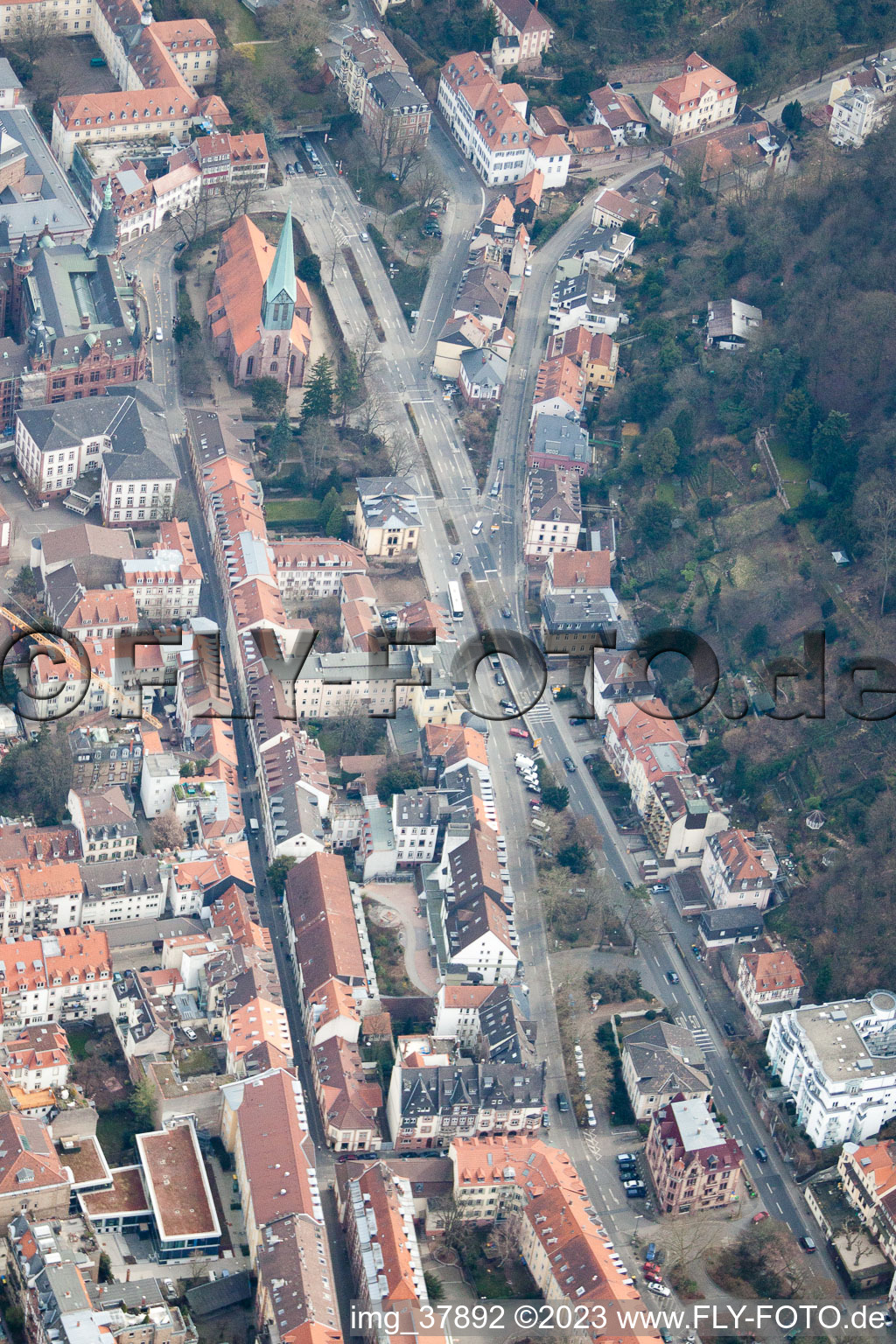 Vue aérienne de Installation Friedrich Ebert à le quartier Voraltstadt in Heidelberg dans le département Bade-Wurtemberg, Allemagne