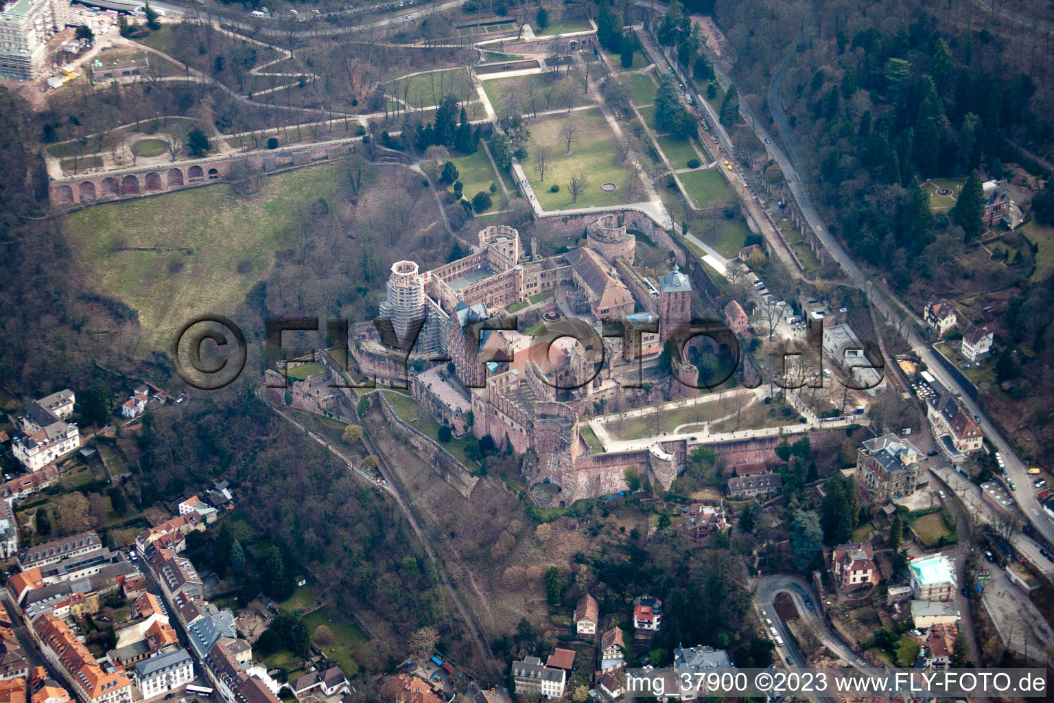 Vue aérienne de Verrouillage à le quartier Kernaltstadt in Heidelberg dans le département Bade-Wurtemberg, Allemagne