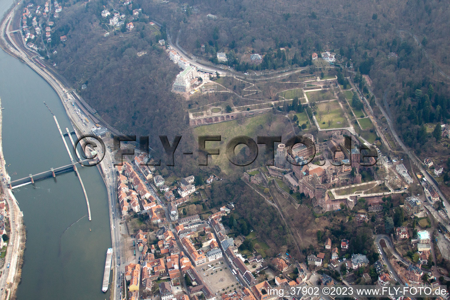 Vue oblique de Verrouillage à le quartier Kernaltstadt in Heidelberg dans le département Bade-Wurtemberg, Allemagne