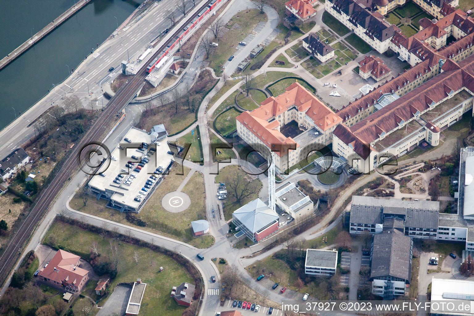 Vue aérienne de Clinique orthopédique à le quartier Schlierbach in Heidelberg dans le département Bade-Wurtemberg, Allemagne