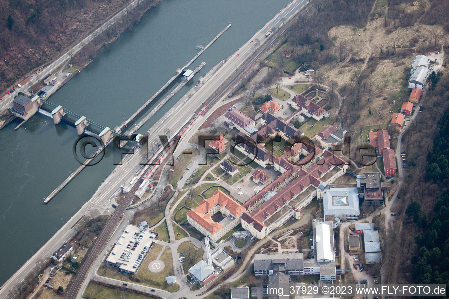 Vue aérienne de Clinique orthopédique à le quartier Schlierbach in Heidelberg dans le département Bade-Wurtemberg, Allemagne