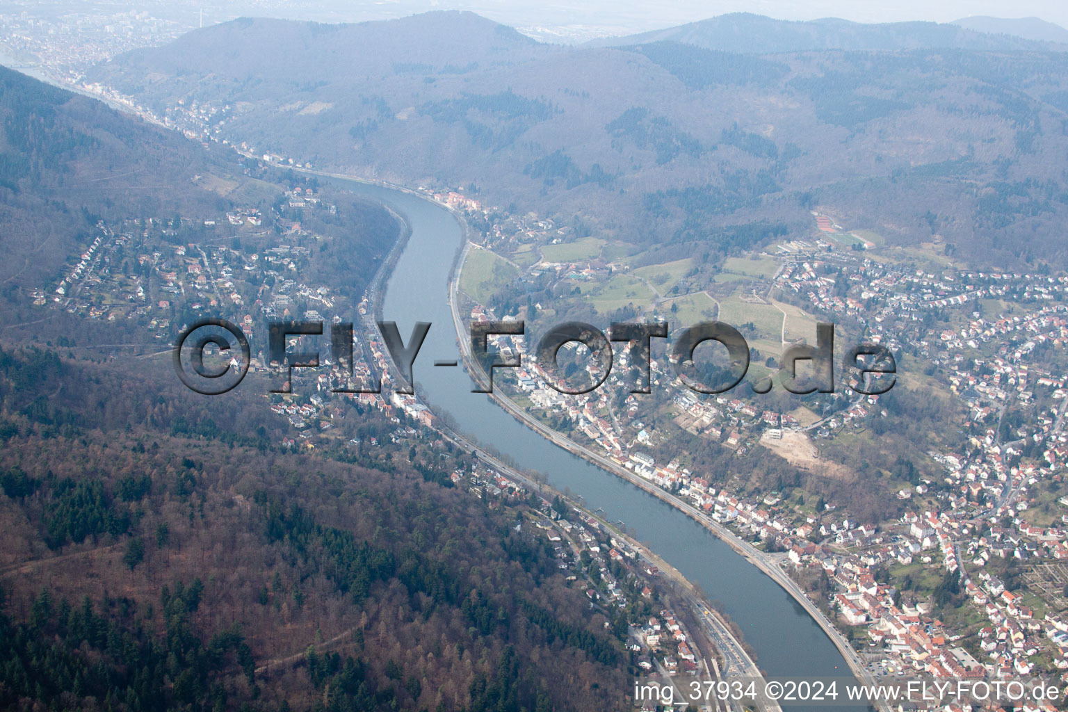 Quartier Ziegelhausen in Heidelberg dans le département Bade-Wurtemberg, Allemagne hors des airs