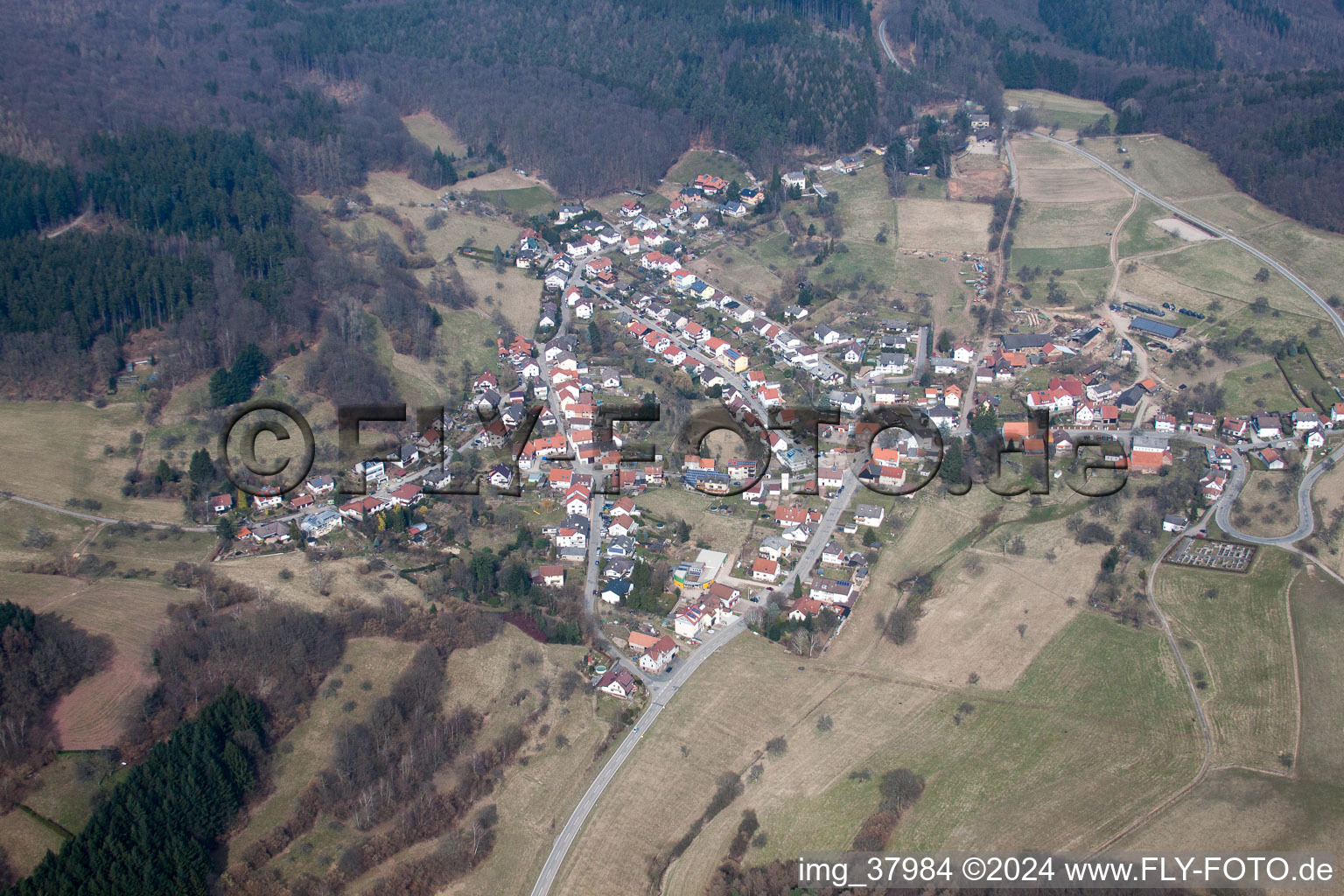 Vue aérienne de Darsberg dans le département Hesse, Allemagne