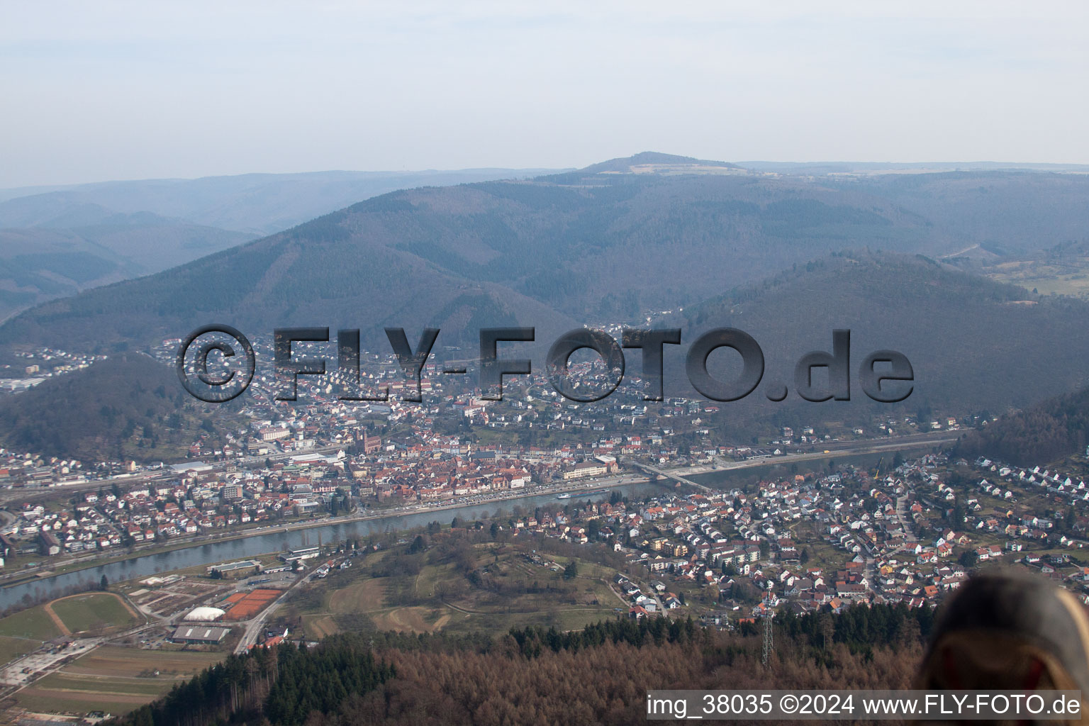 Eberbach dans le département Bade-Wurtemberg, Allemagne d'en haut