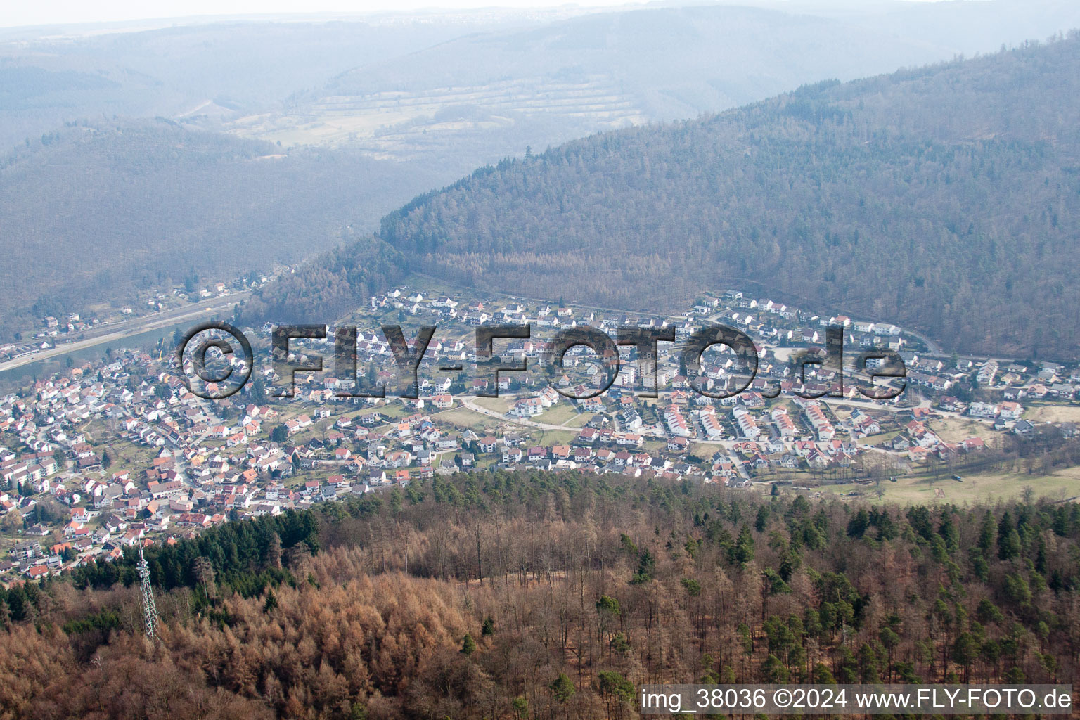 Eberbach dans le département Bade-Wurtemberg, Allemagne hors des airs