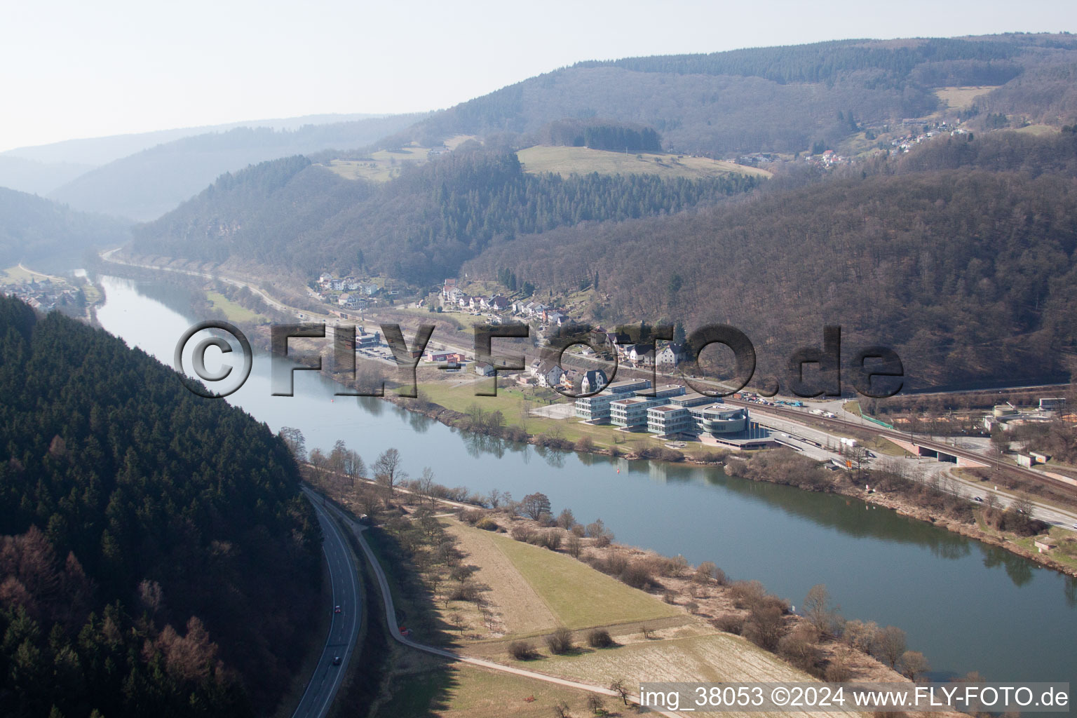 Vue aérienne de Eberbach dans le département Bade-Wurtemberg, Allemagne