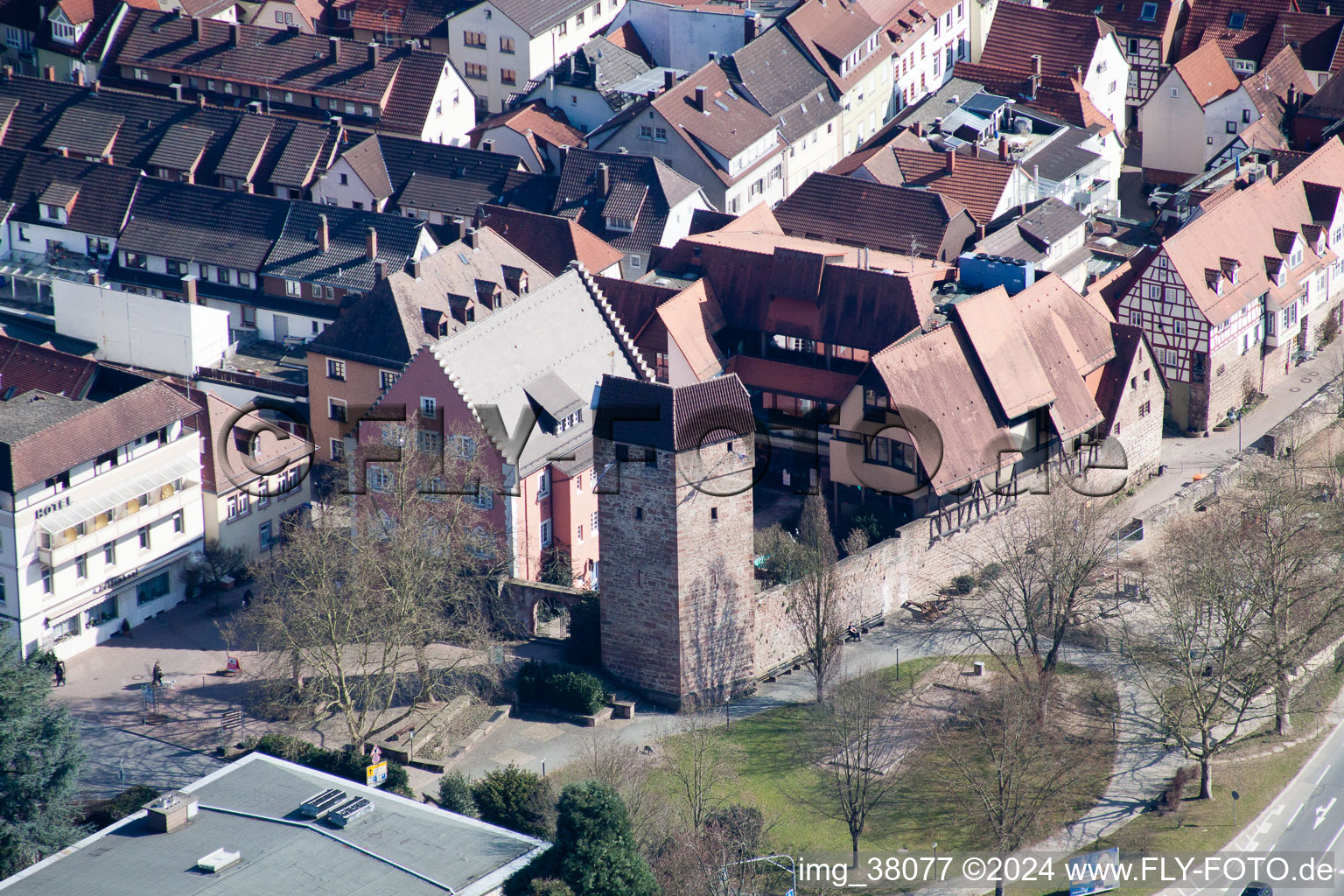 Photographie aérienne de Eberbach dans le département Bade-Wurtemberg, Allemagne