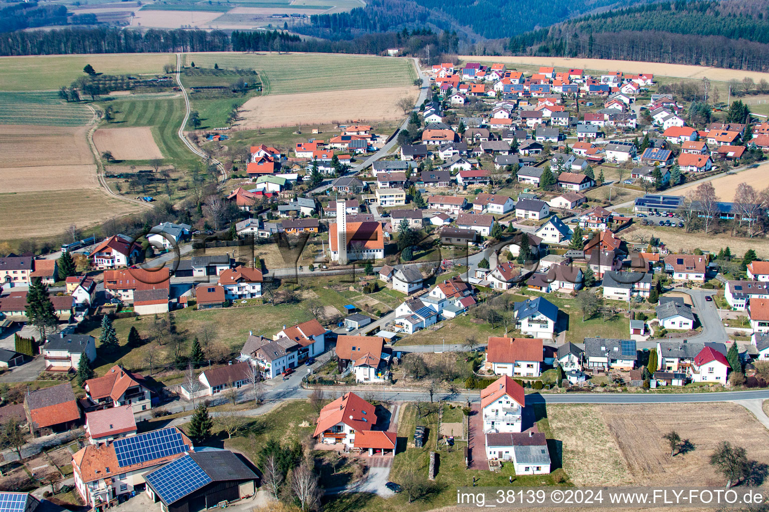 Vue oblique de Quartier Reichenbuch in Mosbach dans le département Bade-Wurtemberg, Allemagne