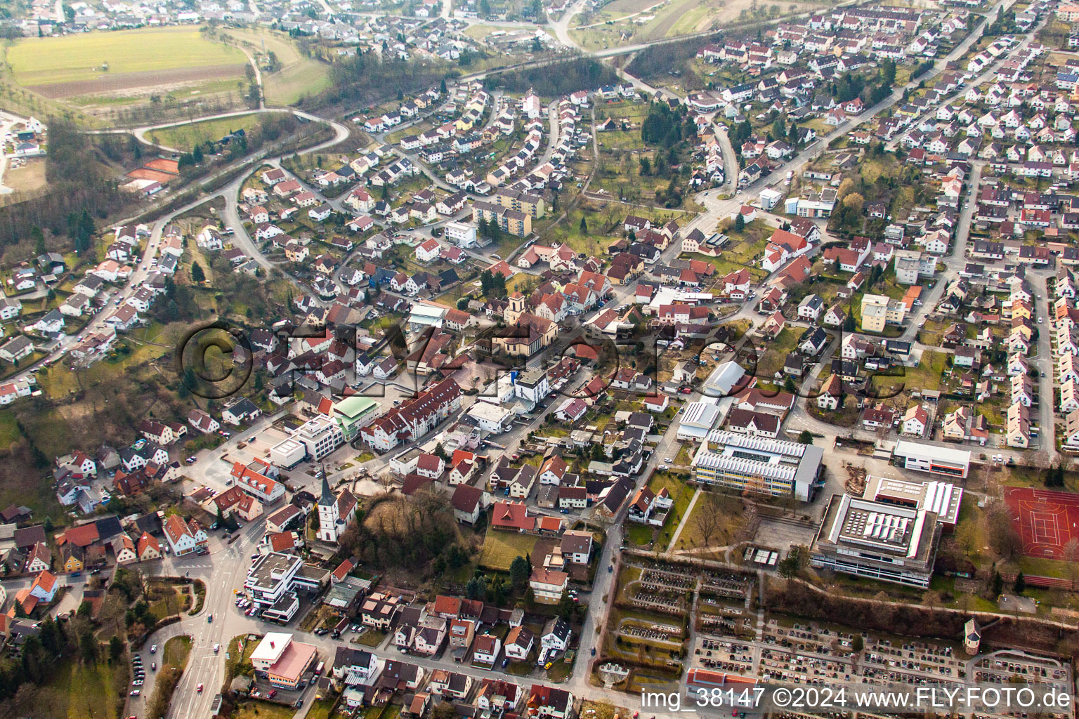 Mosbach dans le département Bade-Wurtemberg, Allemagne d'en haut