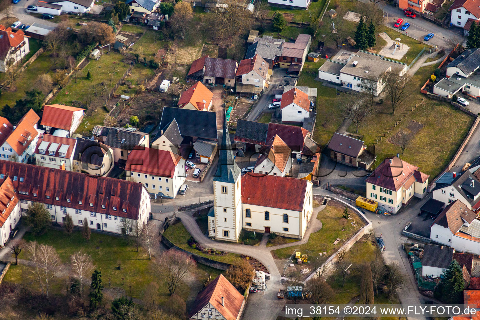 Photographie aérienne de Chapelle Temple Maison Neckarelz à le quartier Neckarelz in Mosbach dans le département Bade-Wurtemberg, Allemagne