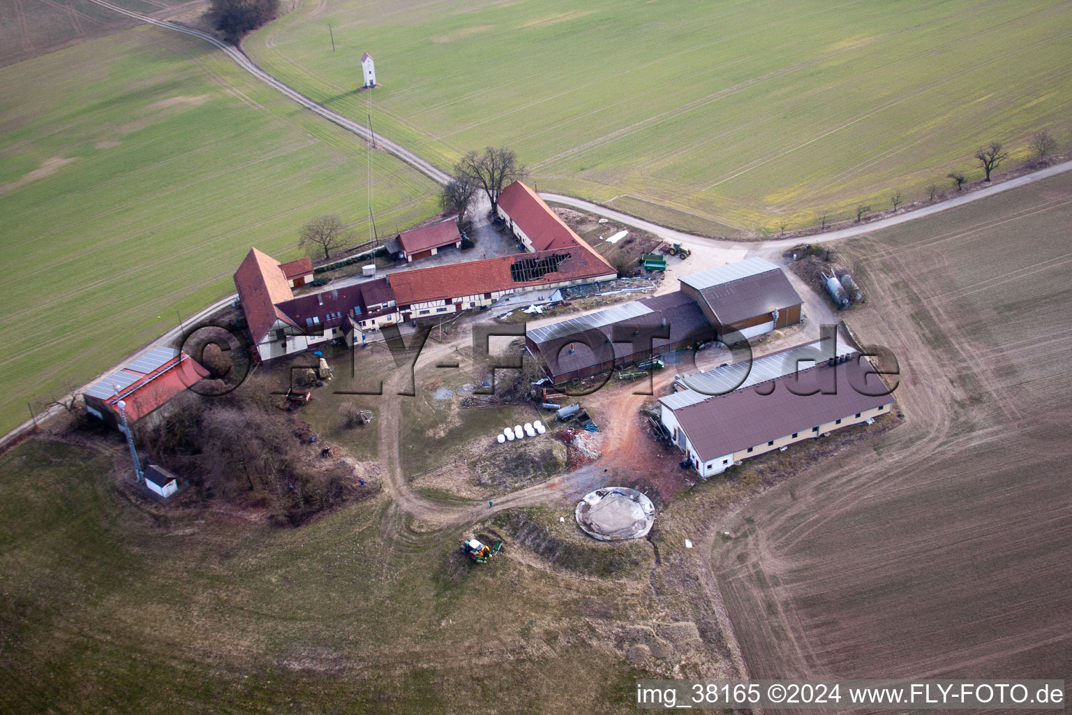 Vue aérienne de Finkenhof à Haßmersheim dans le département Bade-Wurtemberg, Allemagne