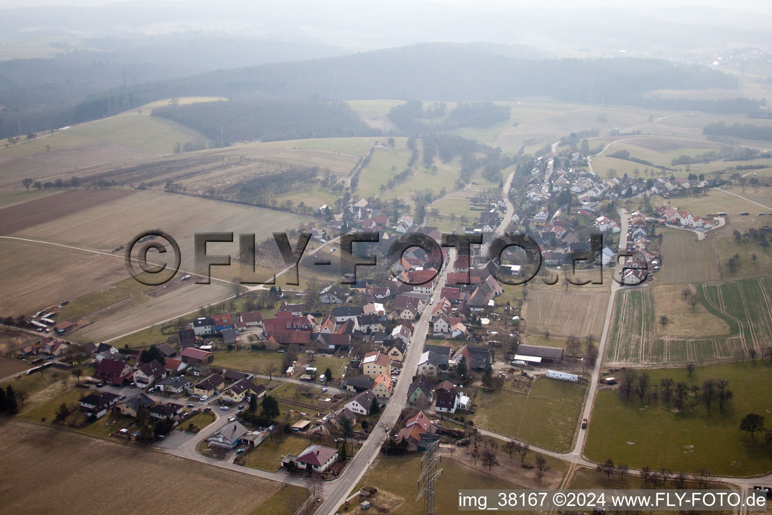 Vue aérienne de Kälbertshausen dans le département Bade-Wurtemberg, Allemagne