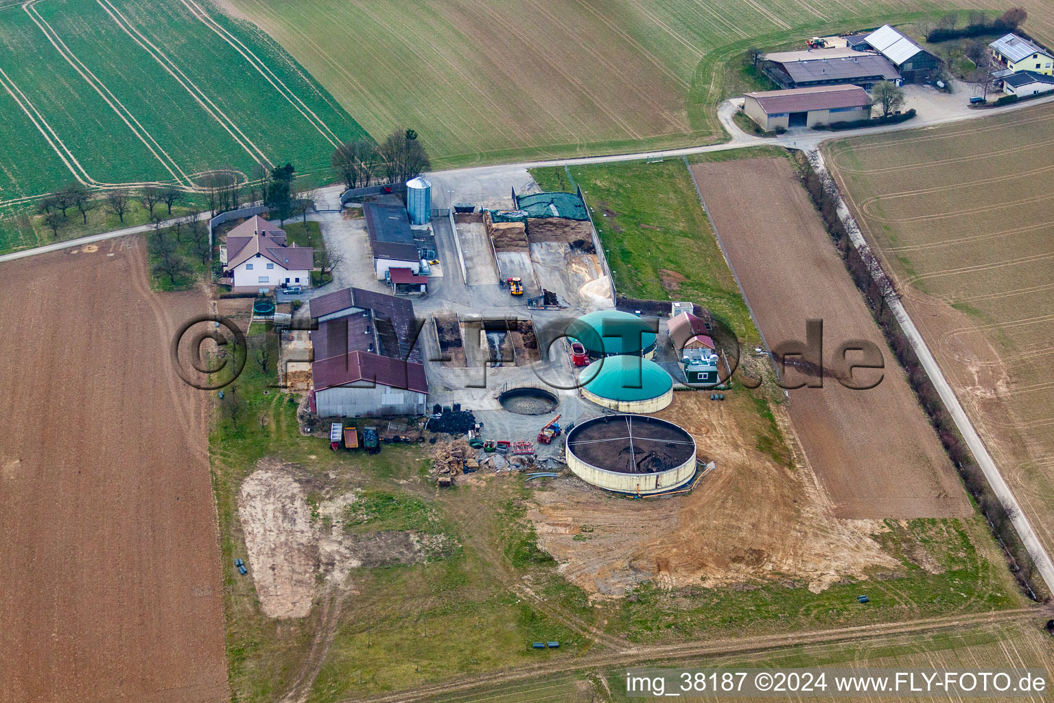 Vue aérienne de Lerchenberg à le quartier Grombach in Bad Rappenau dans le département Bade-Wurtemberg, Allemagne