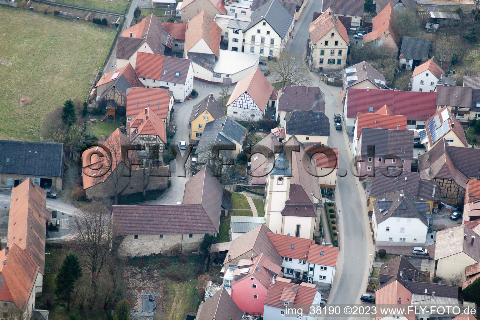 Vue oblique de Grombach dans le département Bade-Wurtemberg, Allemagne