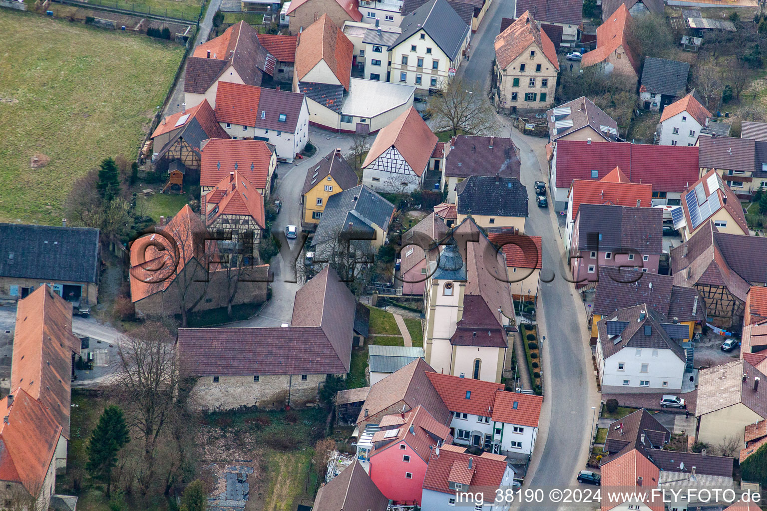 Vue oblique de Grombach dans le département Bade-Wurtemberg, Allemagne