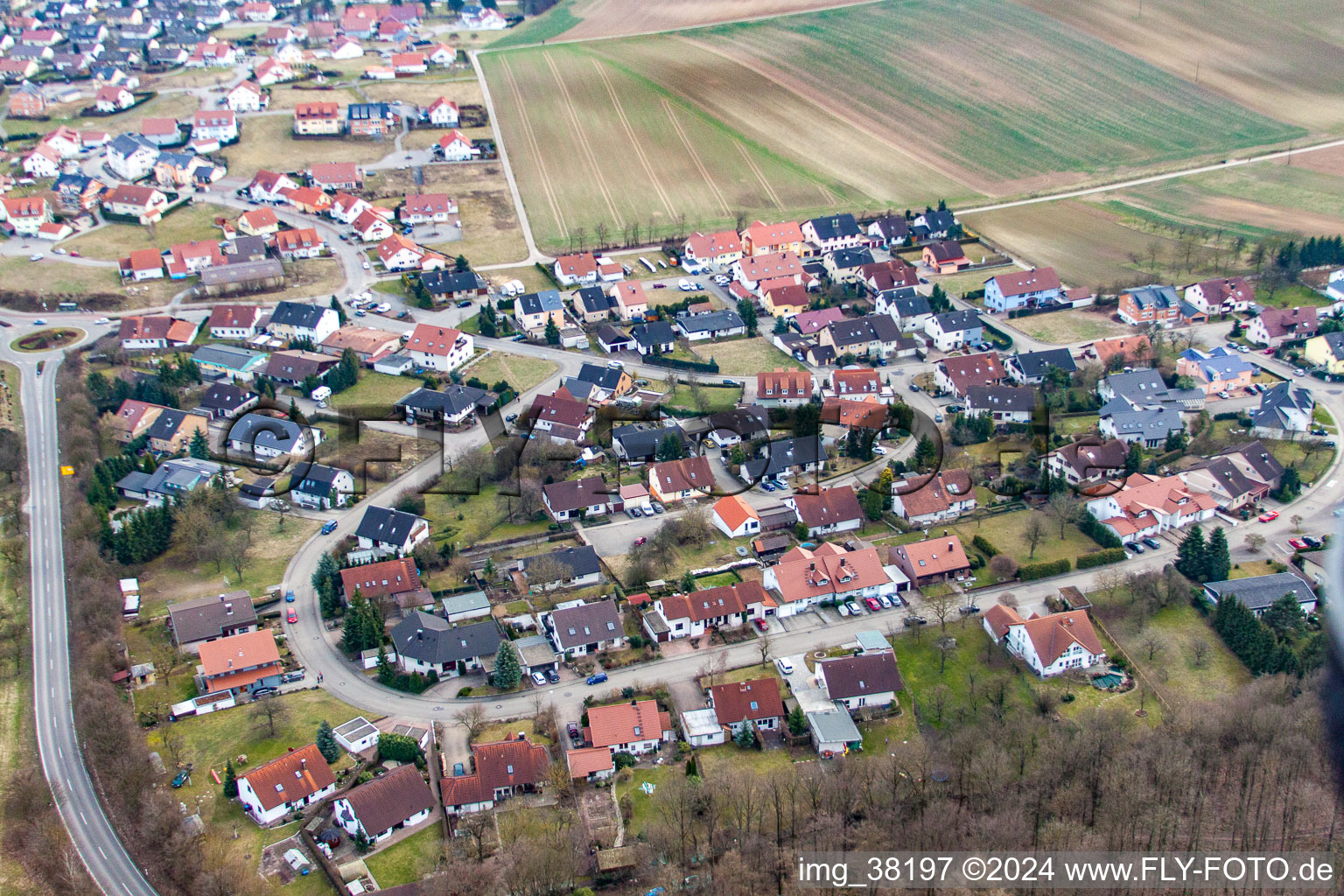 Vue aérienne de Anneau de Berlin à Kirchardt dans le département Bade-Wurtemberg, Allemagne