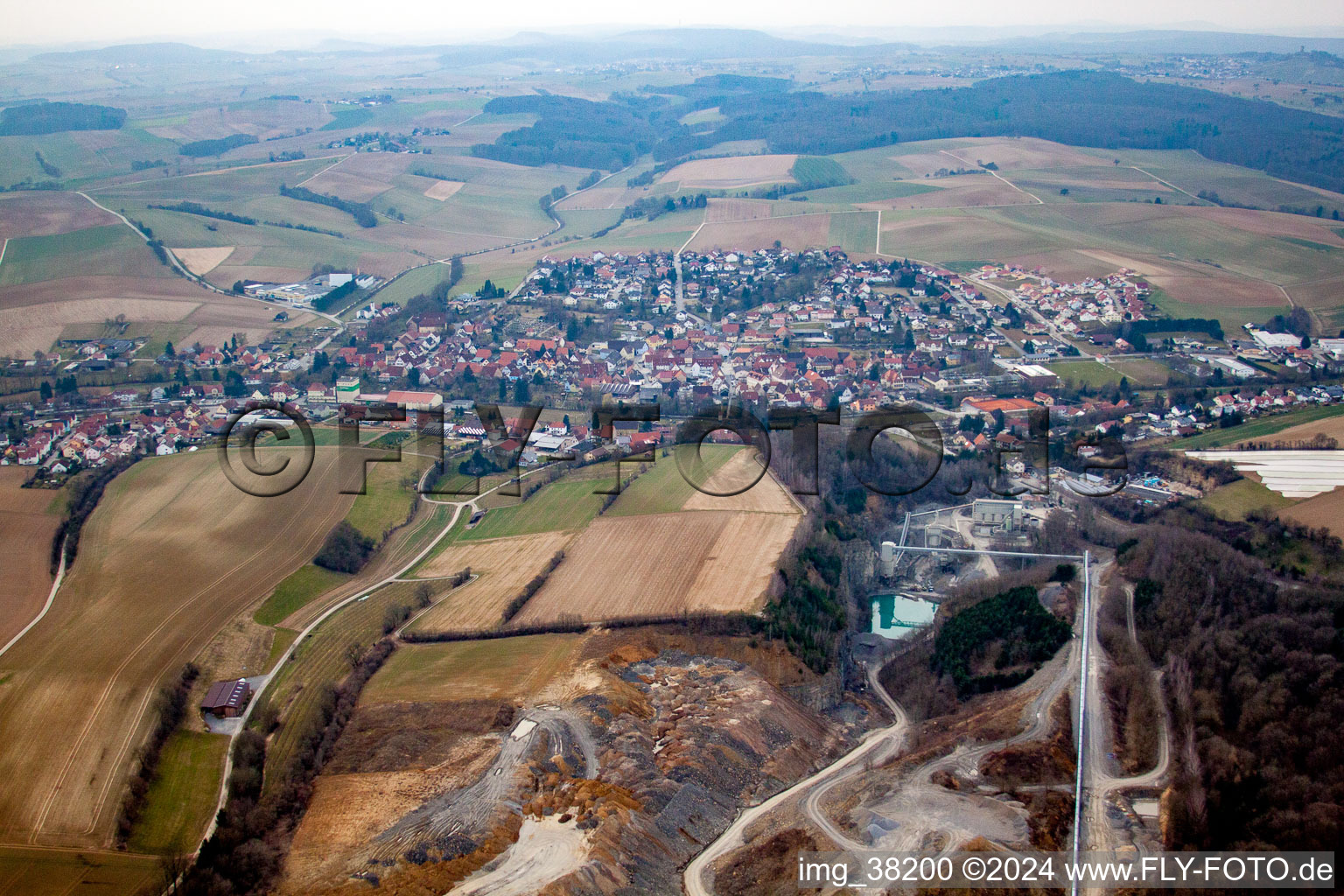 Vue aérienne de Carrière à Ittlingen dans le département Bade-Wurtemberg, Allemagne