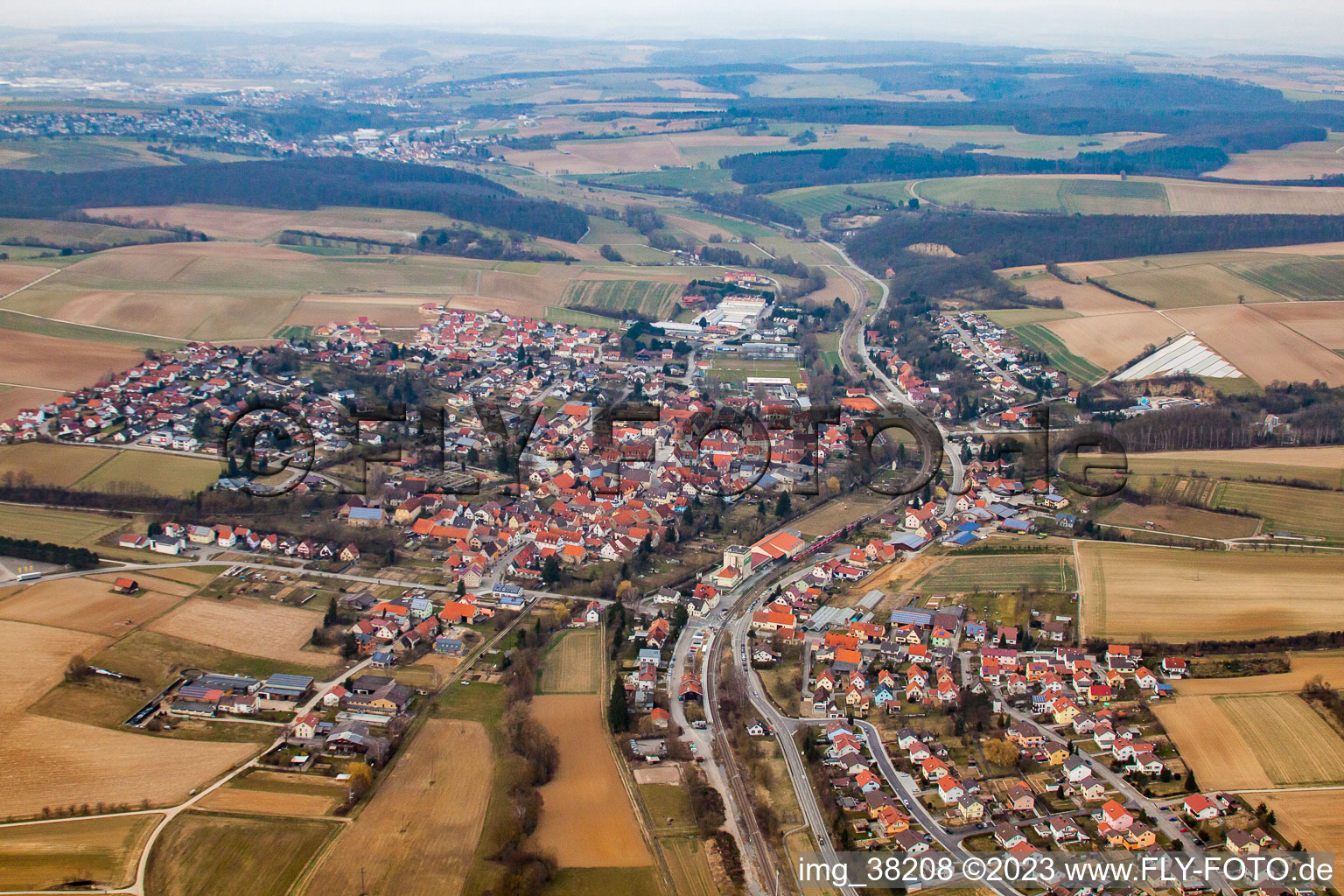 Vue aérienne de Ittlingen dans le département Bade-Wurtemberg, Allemagne
