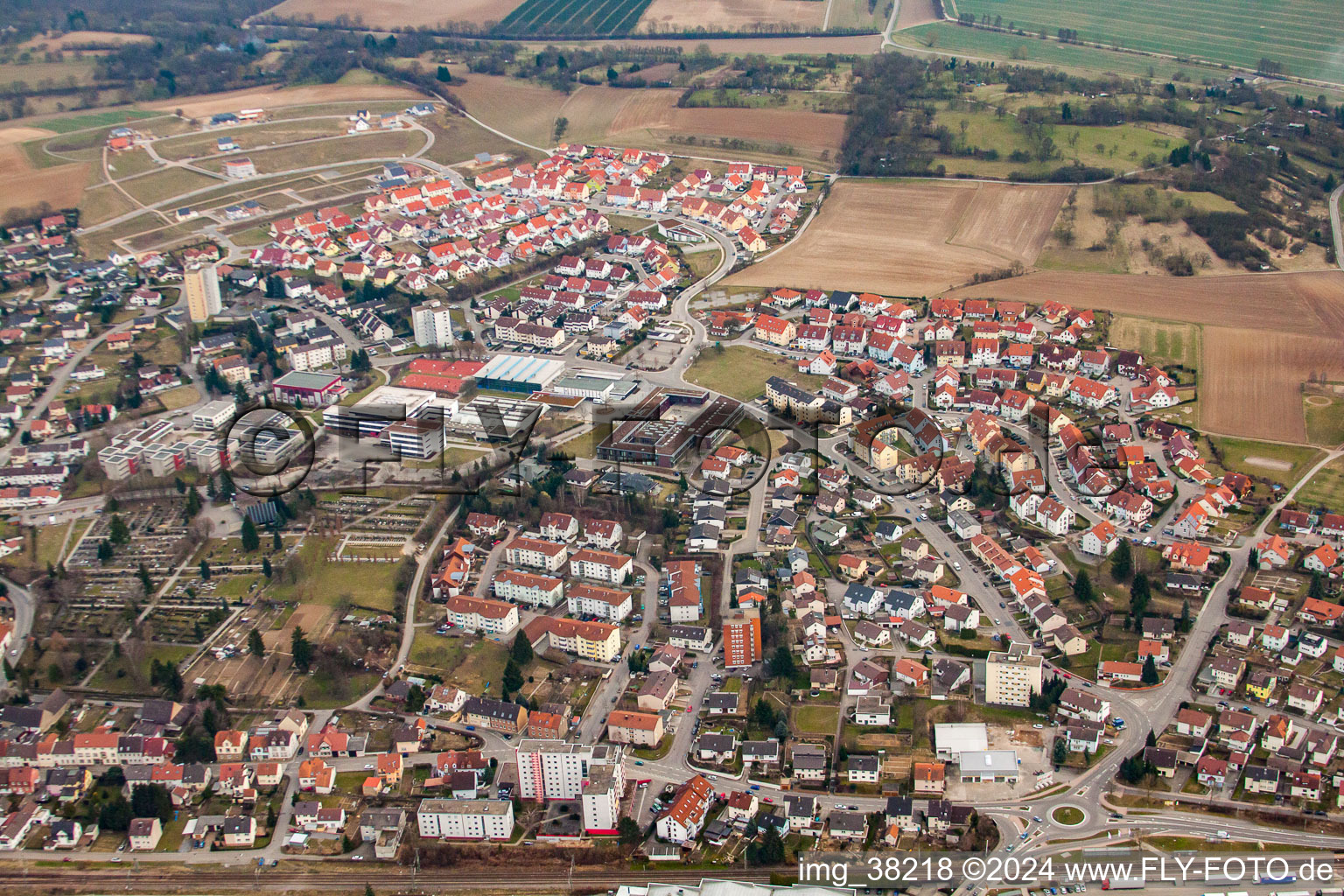 Eppingen dans le département Bade-Wurtemberg, Allemagne vue du ciel