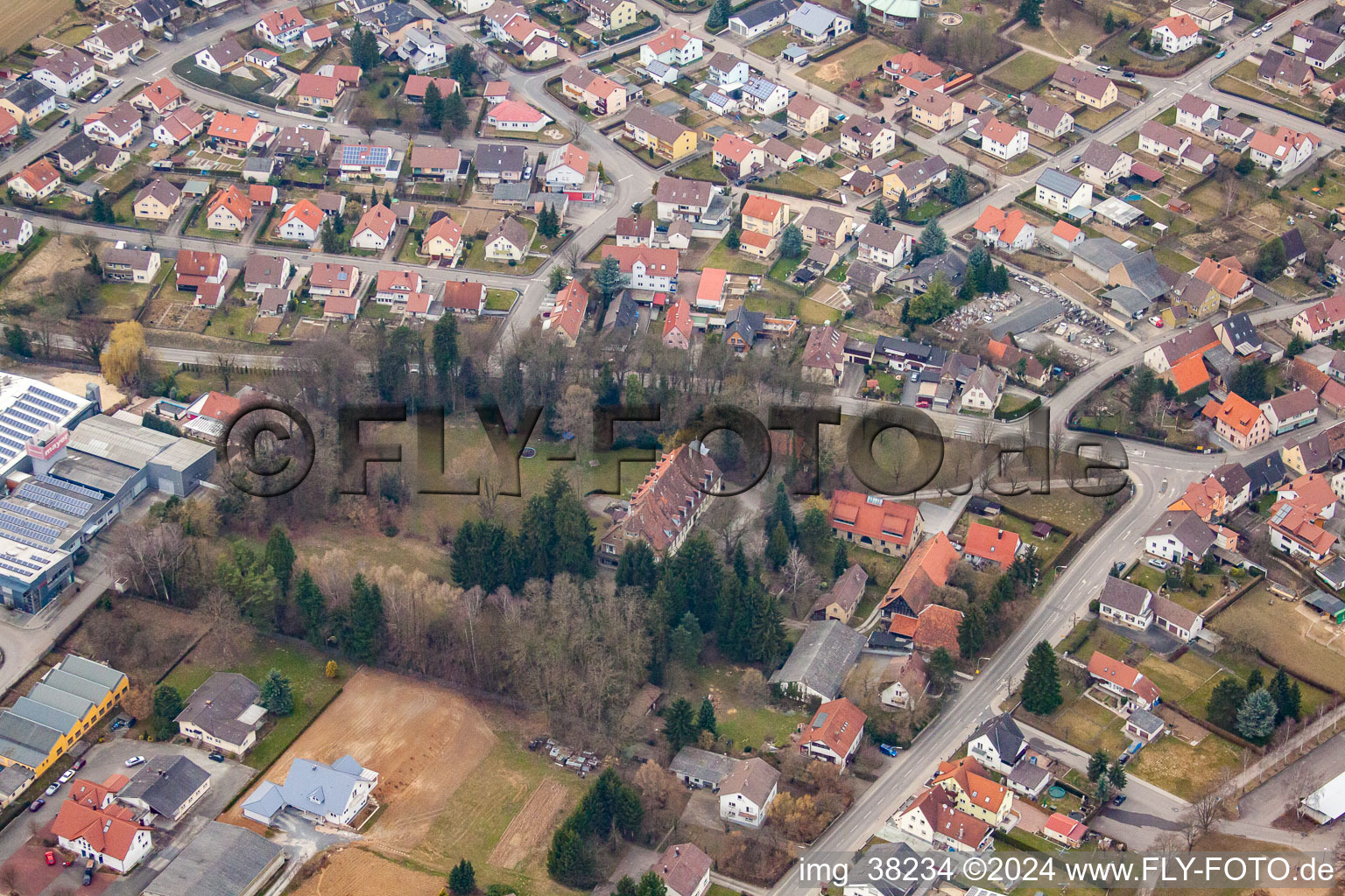 Vue aérienne de Amalienhof à Sulzfeld dans le département Bade-Wurtemberg, Allemagne