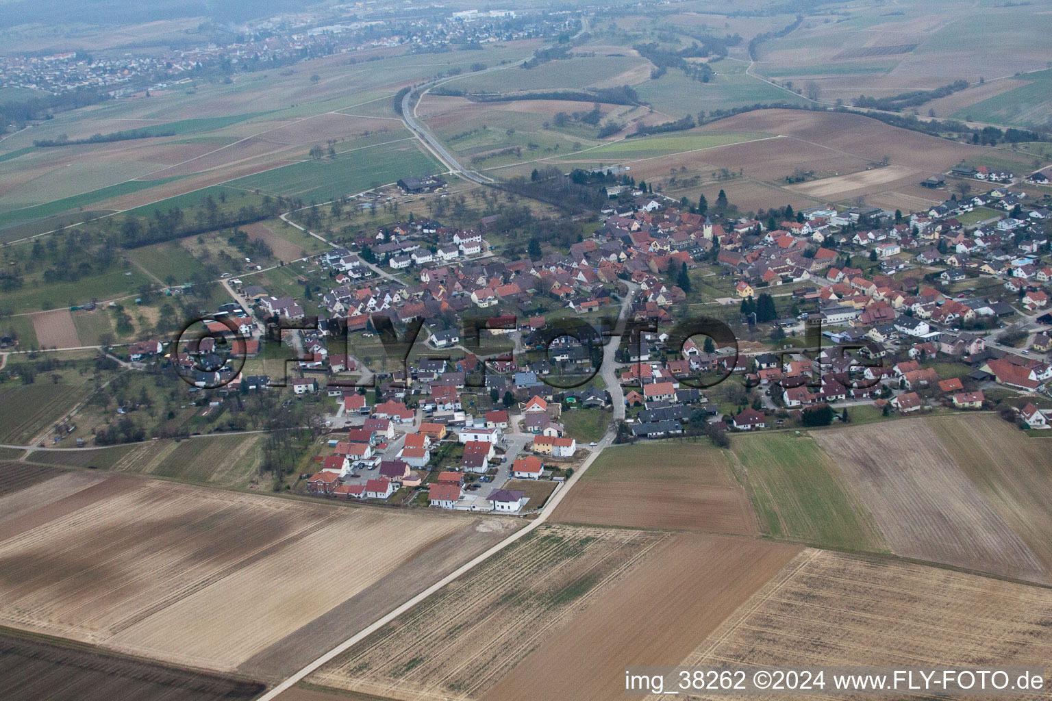 Vue aérienne de Großvillars dans le département Bade-Wurtemberg, Allemagne